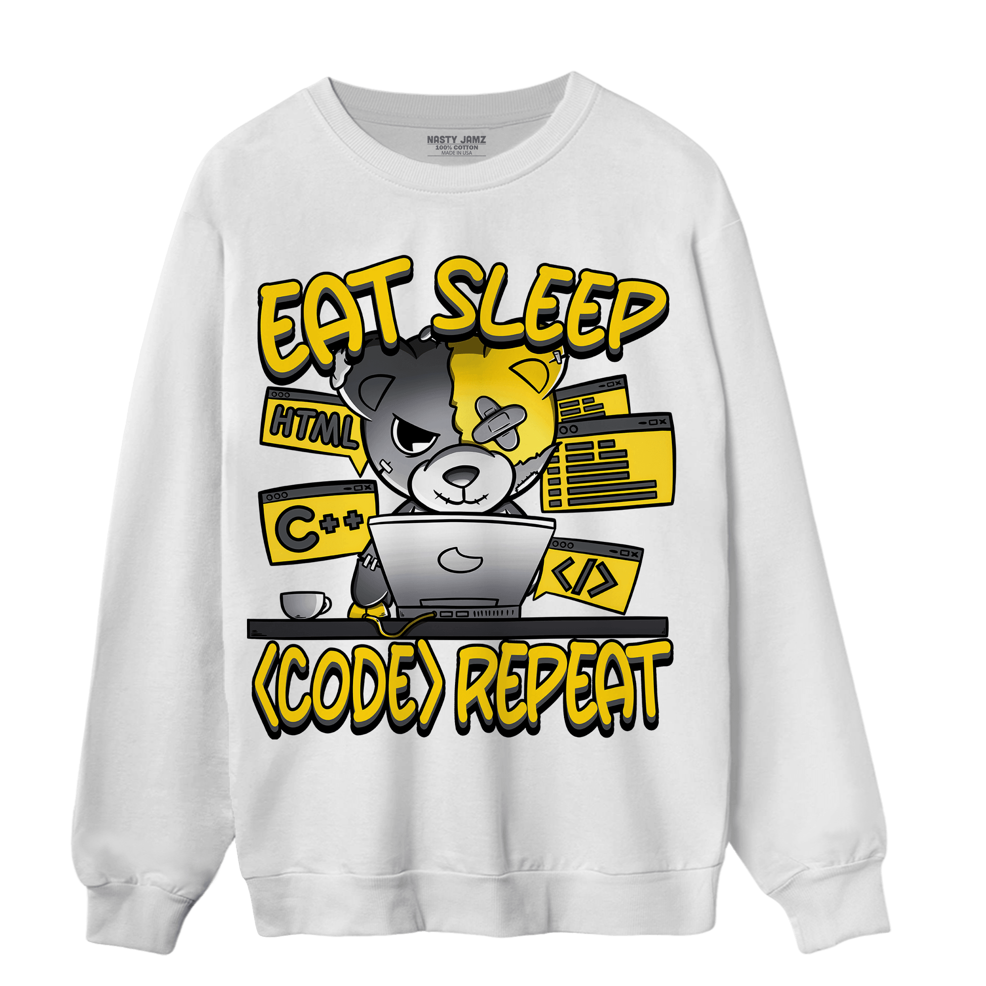 Thunder 4s Sweatshirt Match Eat Sleep Code BER - NastyJamz