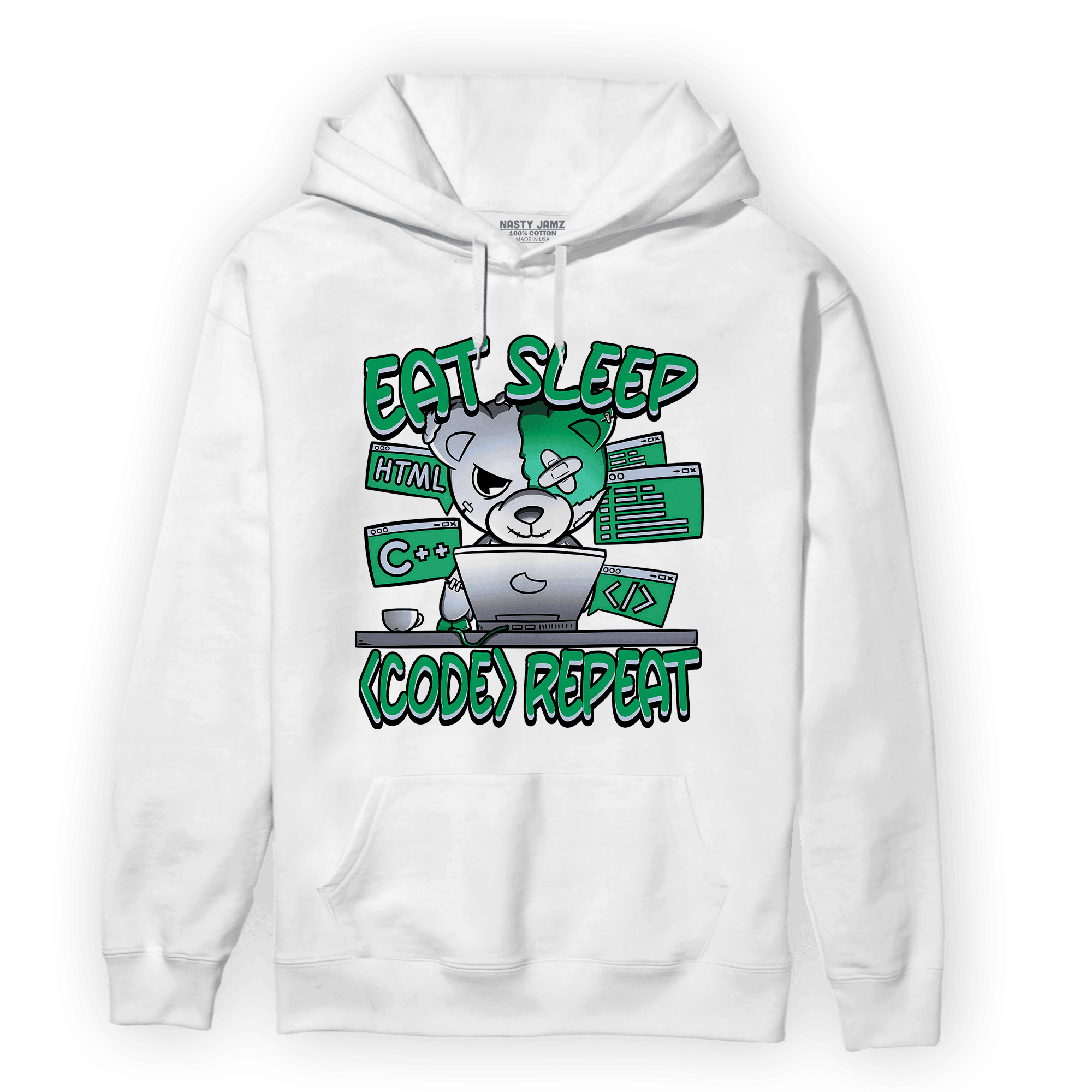 Lucky Green 5s Hoodie Match Eat Sleep Code BER - NastyJamz