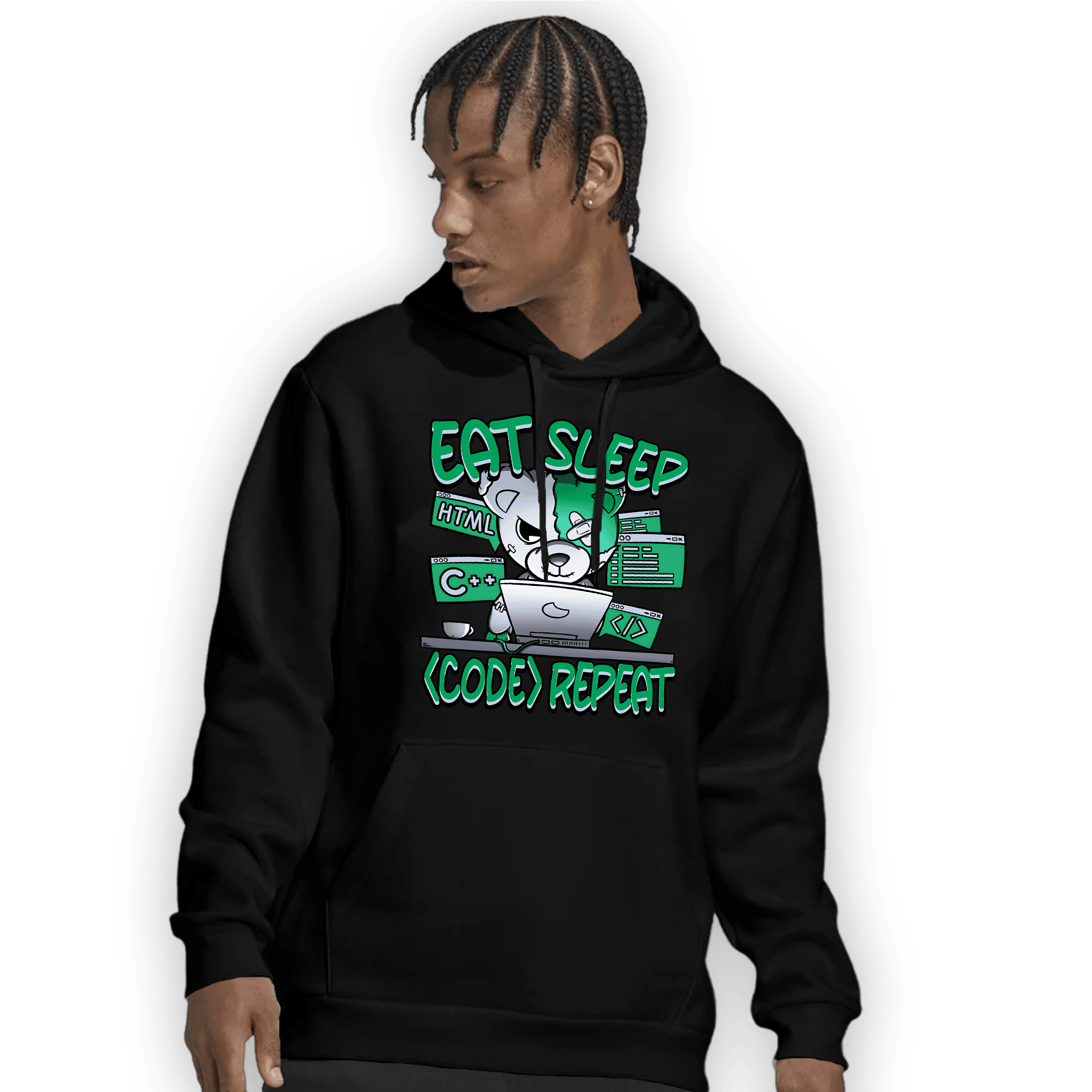 Lucky Green 5s Hoodie Match Eat Sleep Code BER - NastyJamz