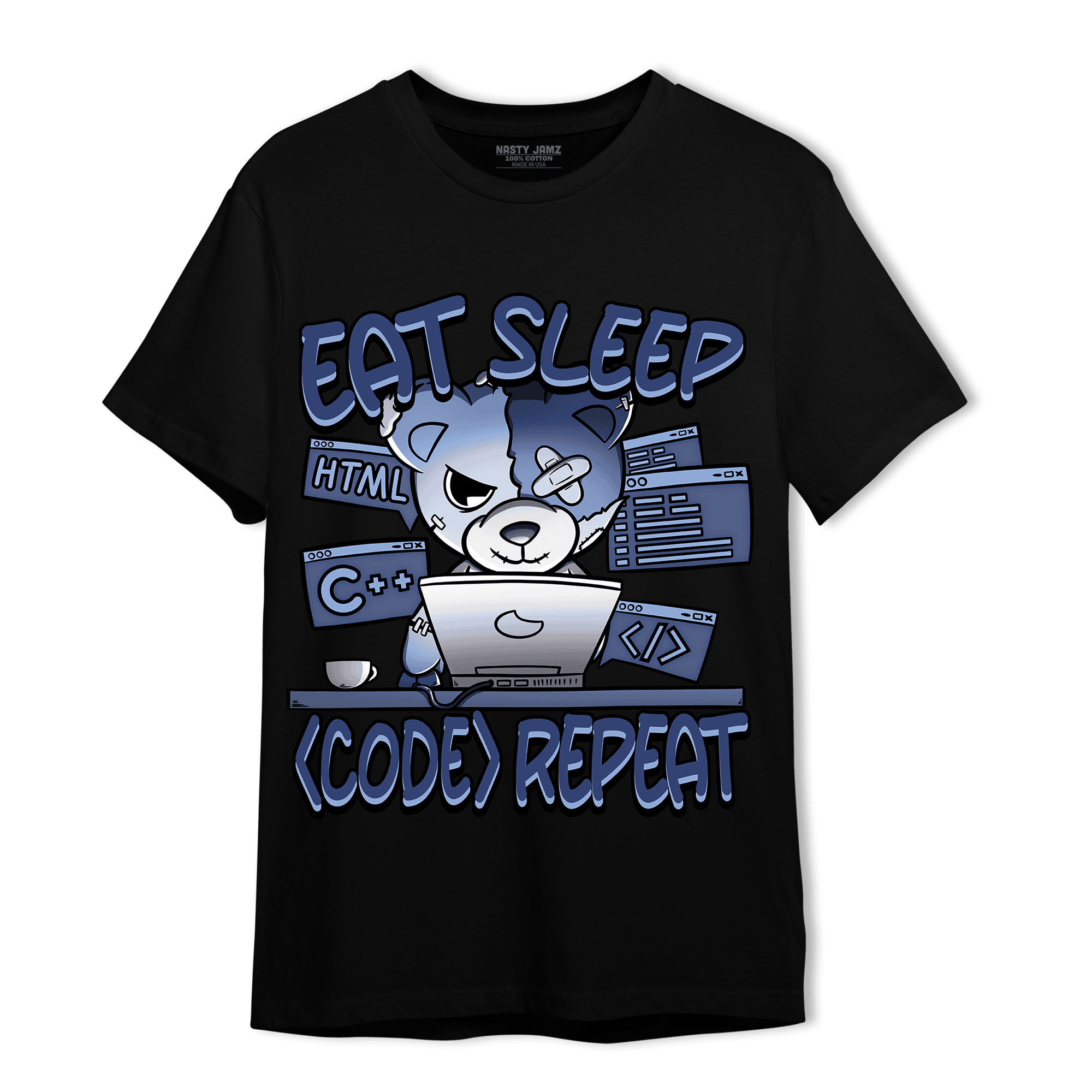 Midnight Navy 5s T Shirt Match Eat Sleep Code BER - NastyJamz