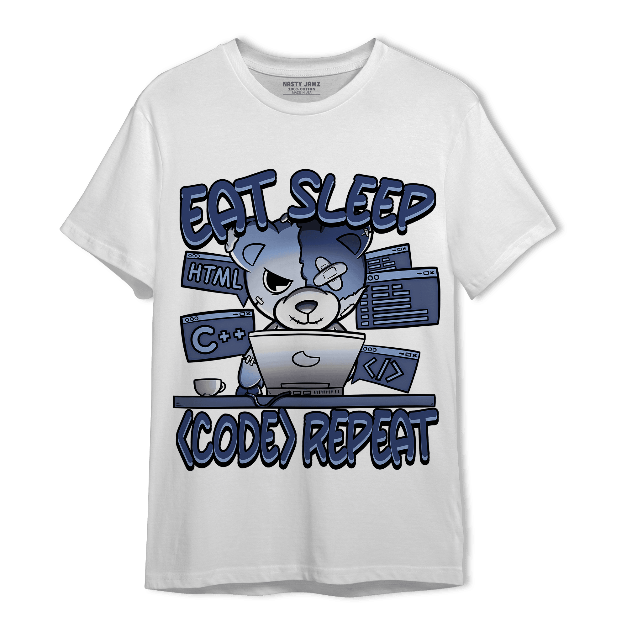 Midnight Navy 5s T Shirt Match Eat Sleep Code BER - NastyJamz