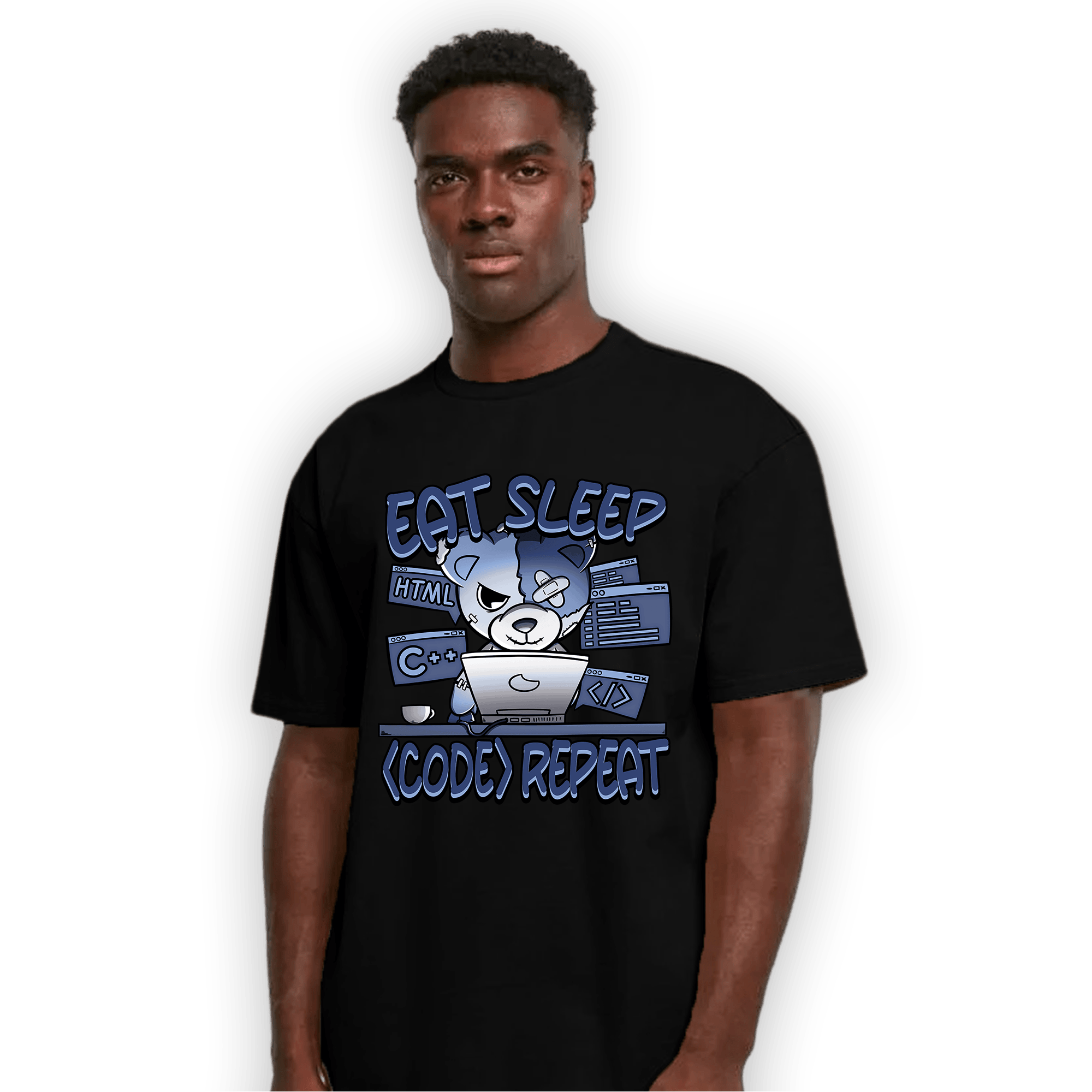 Midnight Navy 5s T Shirt Match Eat Sleep Code BER - NastyJamz