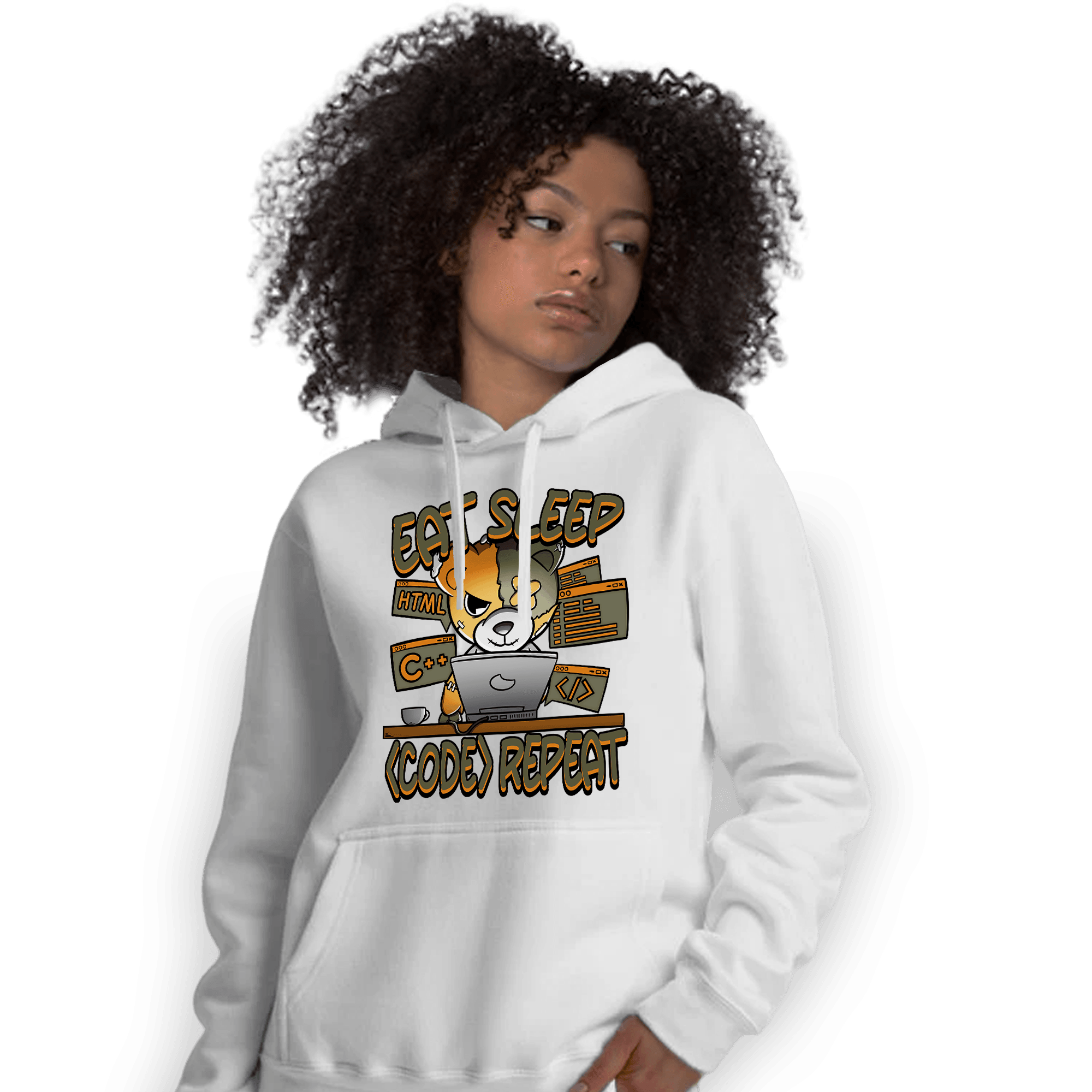 Olive 5s Hoodie Match Eat Sleep Code BER - NastyJamz
