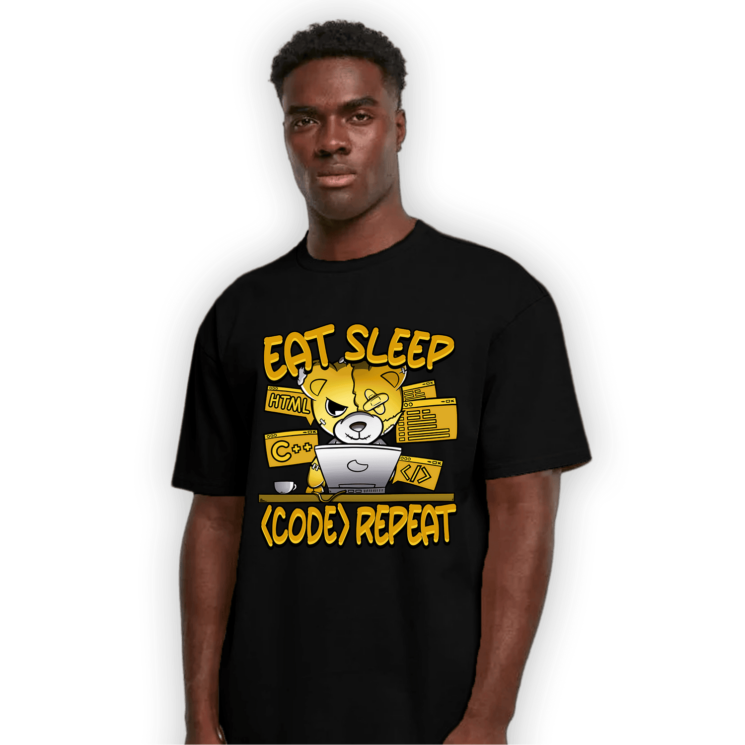 Yellow Ochre 6s T Shirt Match Eat Sleep Code BER - NastyJamz