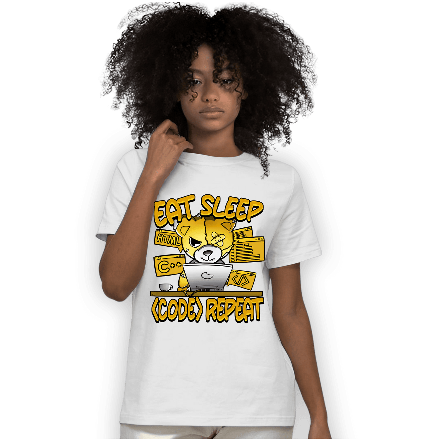 Yellow Ochre 6s T Shirt Match Eat Sleep Code BER - NastyJamz