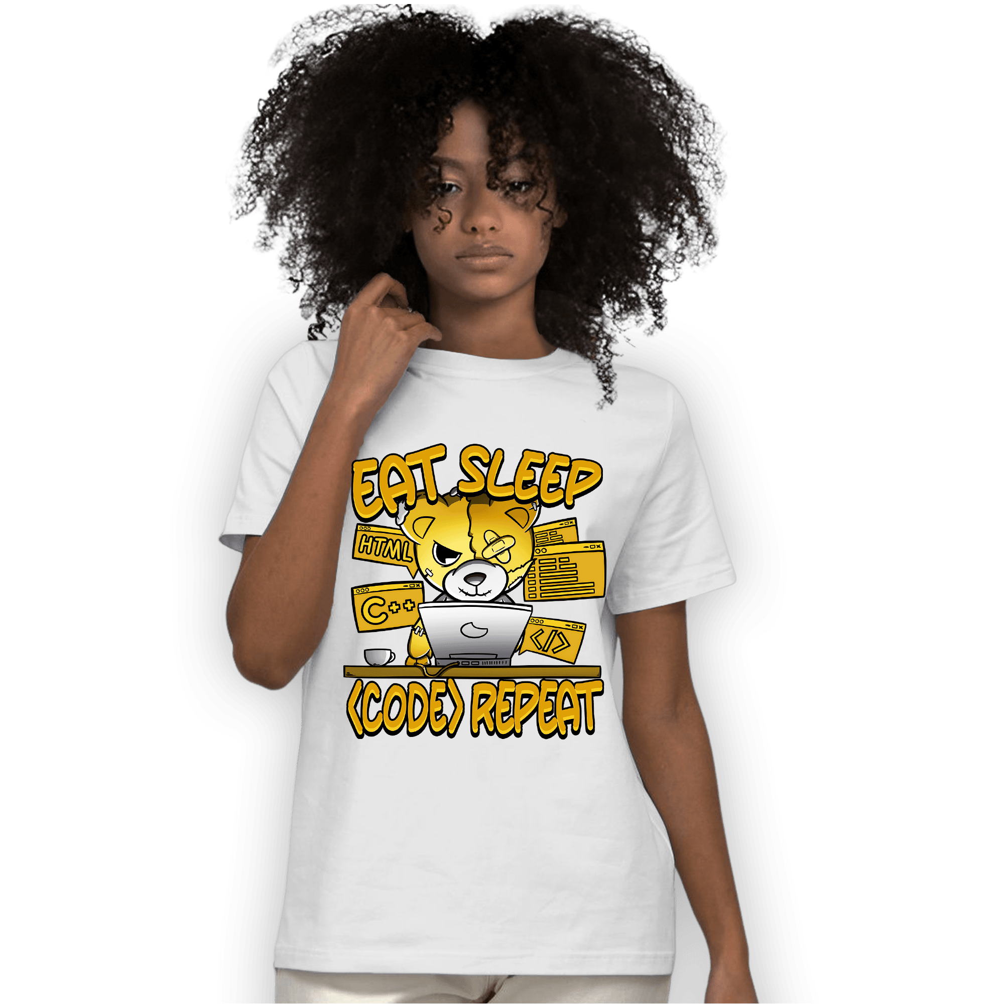 Yellow Ochre 6s T Shirt Match Eat Sleep Code BER - NastyJamz