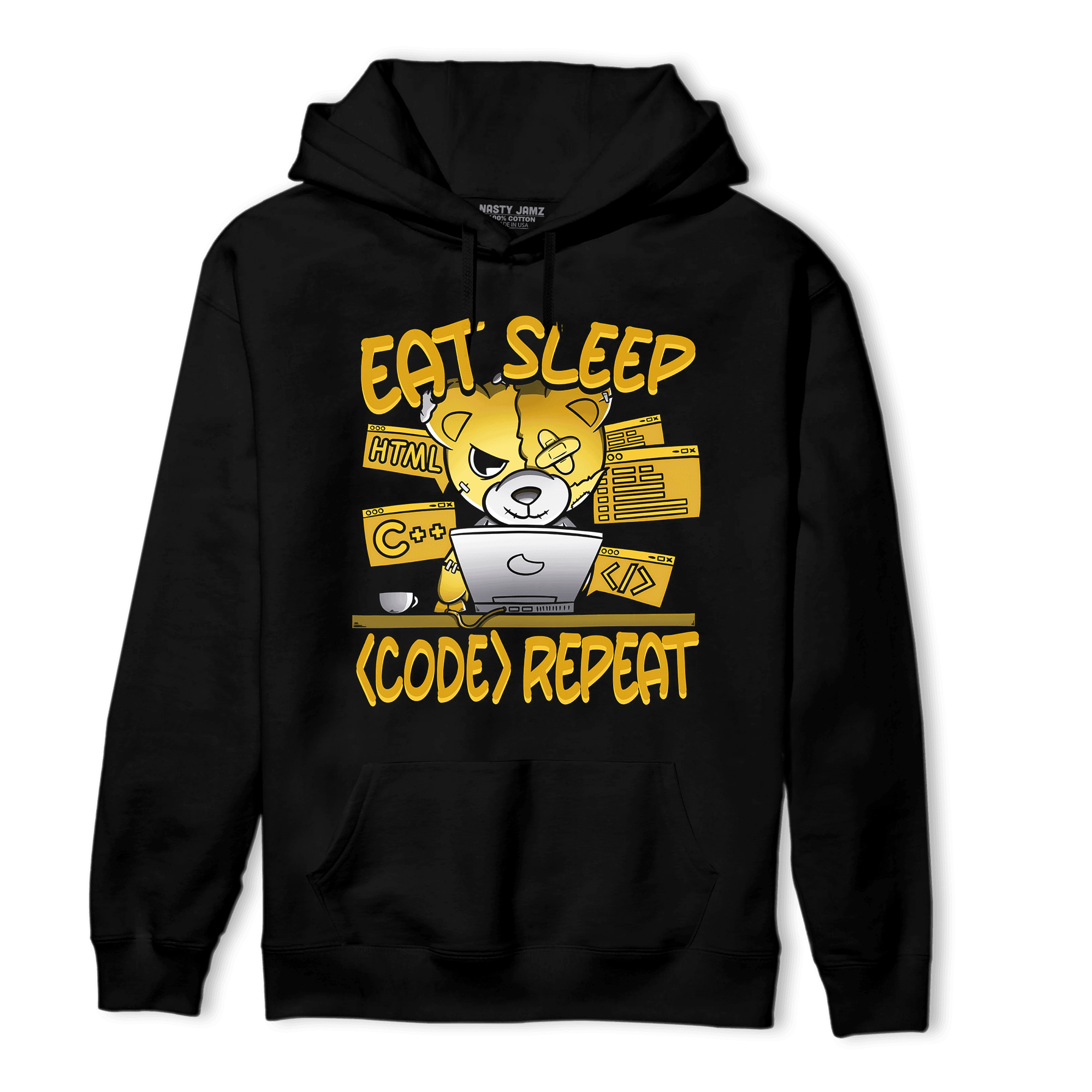 Yellow Ochre 6s Hoodie Match Eat Sleep Code BER - NastyJamz