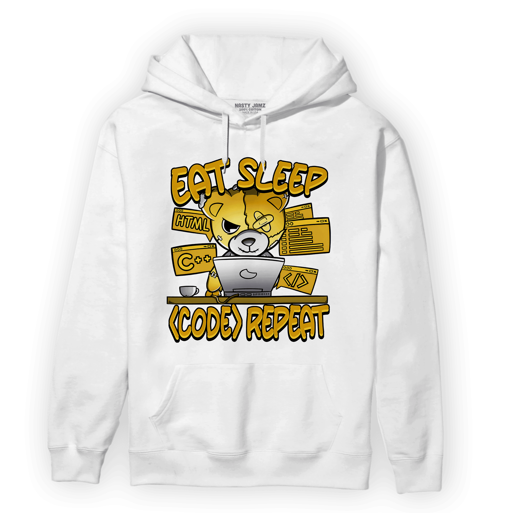 Yellow Ochre 6s Hoodie Match Eat Sleep Code BER - NastyJamz