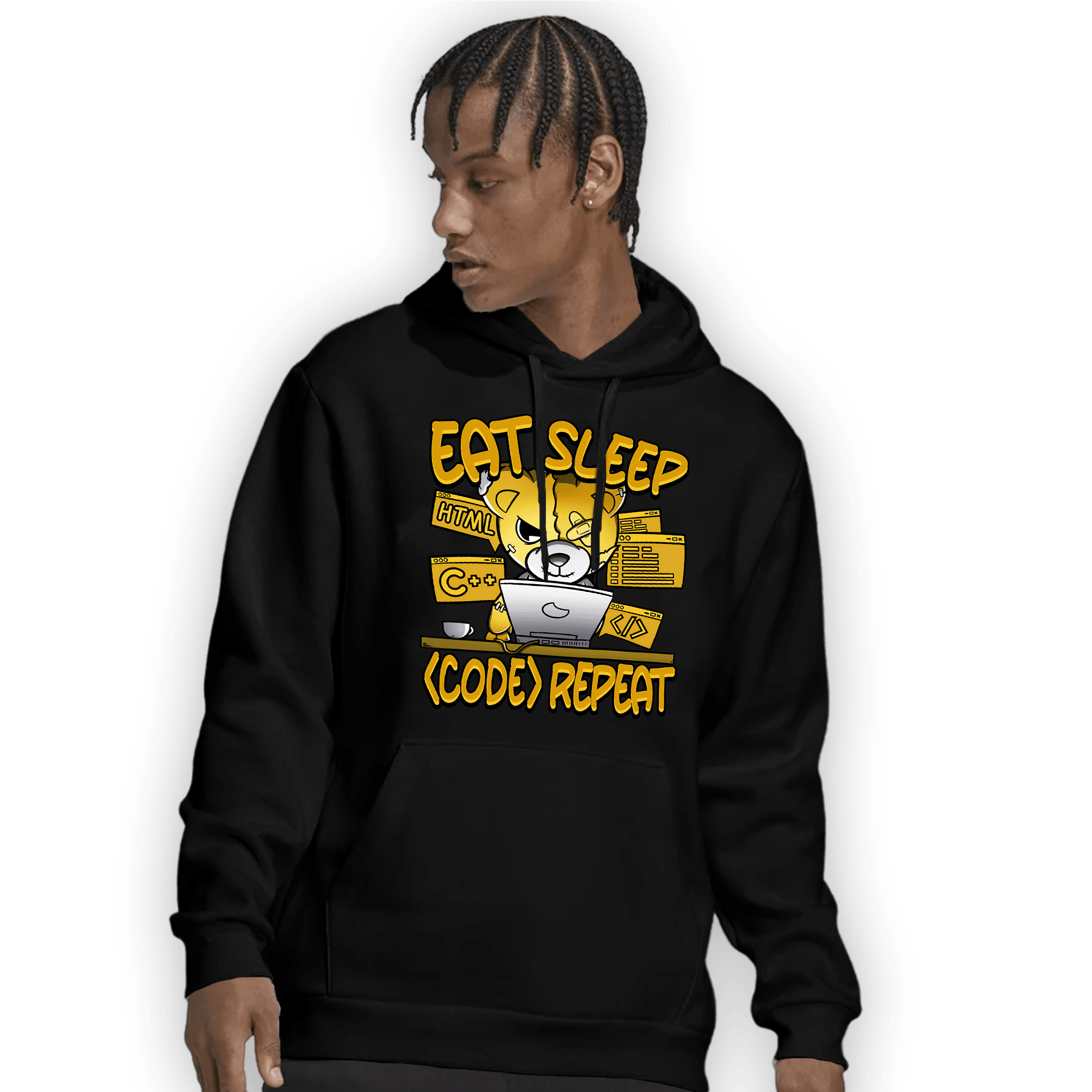 Yellow Ochre 6s Hoodie Match Eat Sleep Code BER - NastyJamz