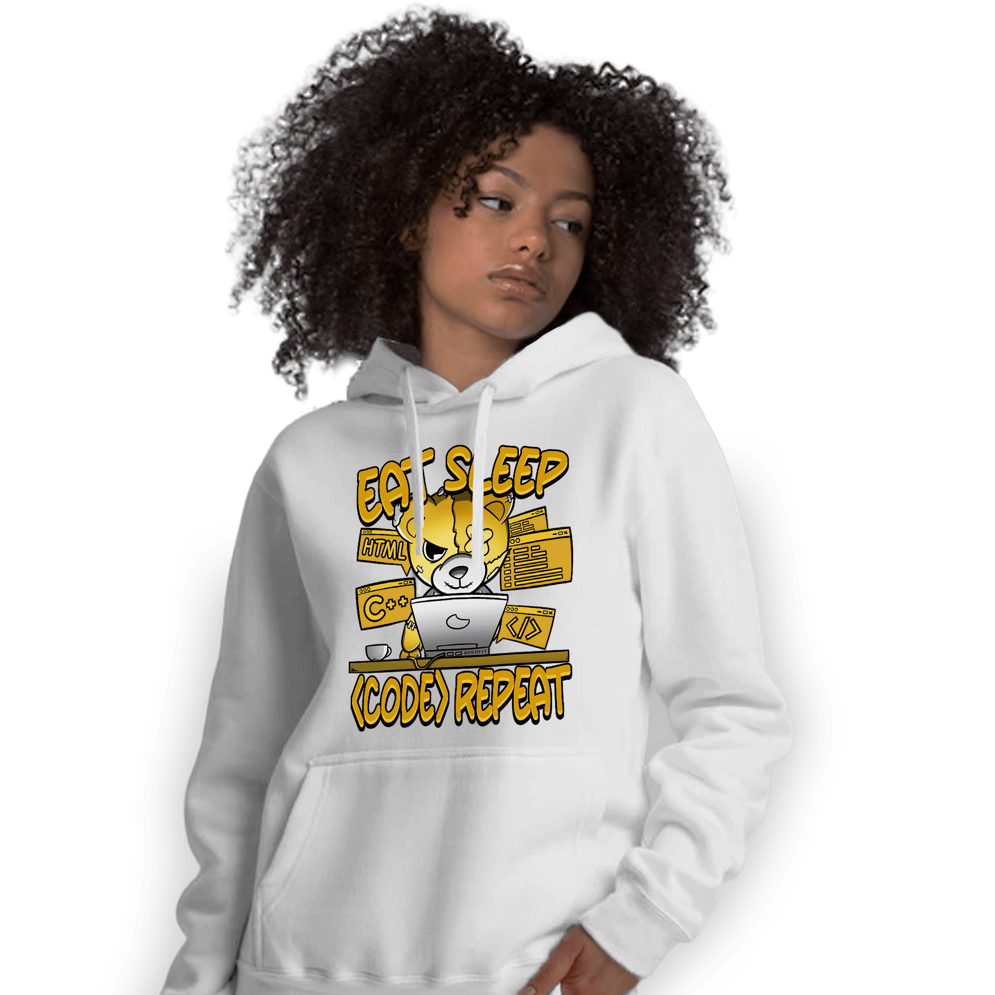 Yellow Ochre 6s Hoodie Match Eat Sleep Code BER - NastyJamz