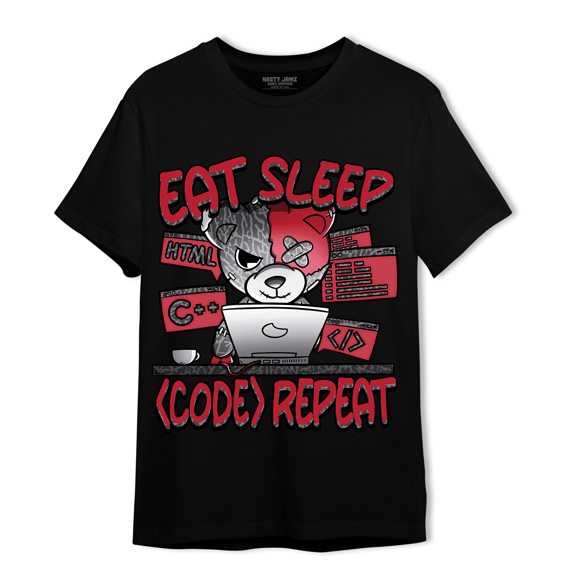 Spizike Low Bred T Shirt Match Eat Sleep Code BER - NastyJamz