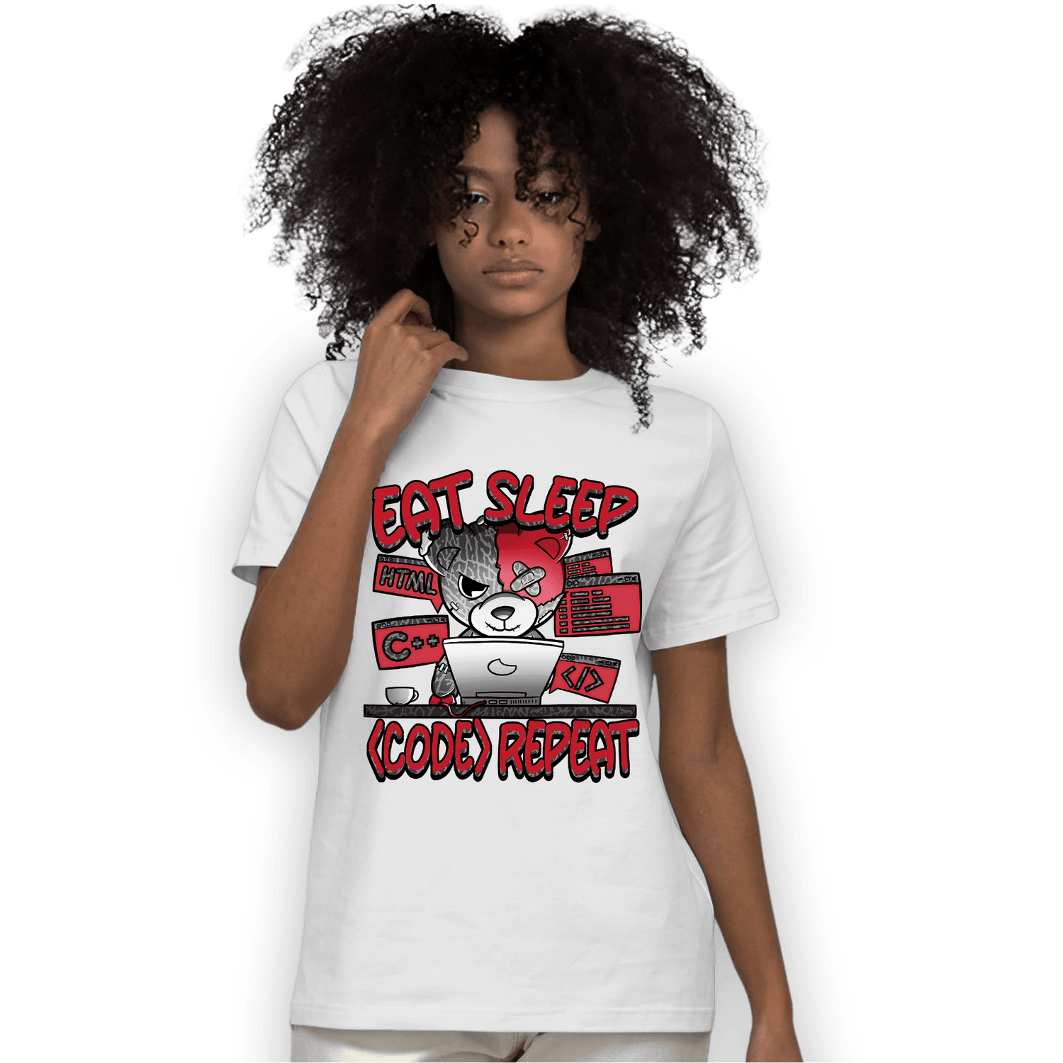 Spizike Low Bred T Shirt Match Eat Sleep Code BER - NastyJamz