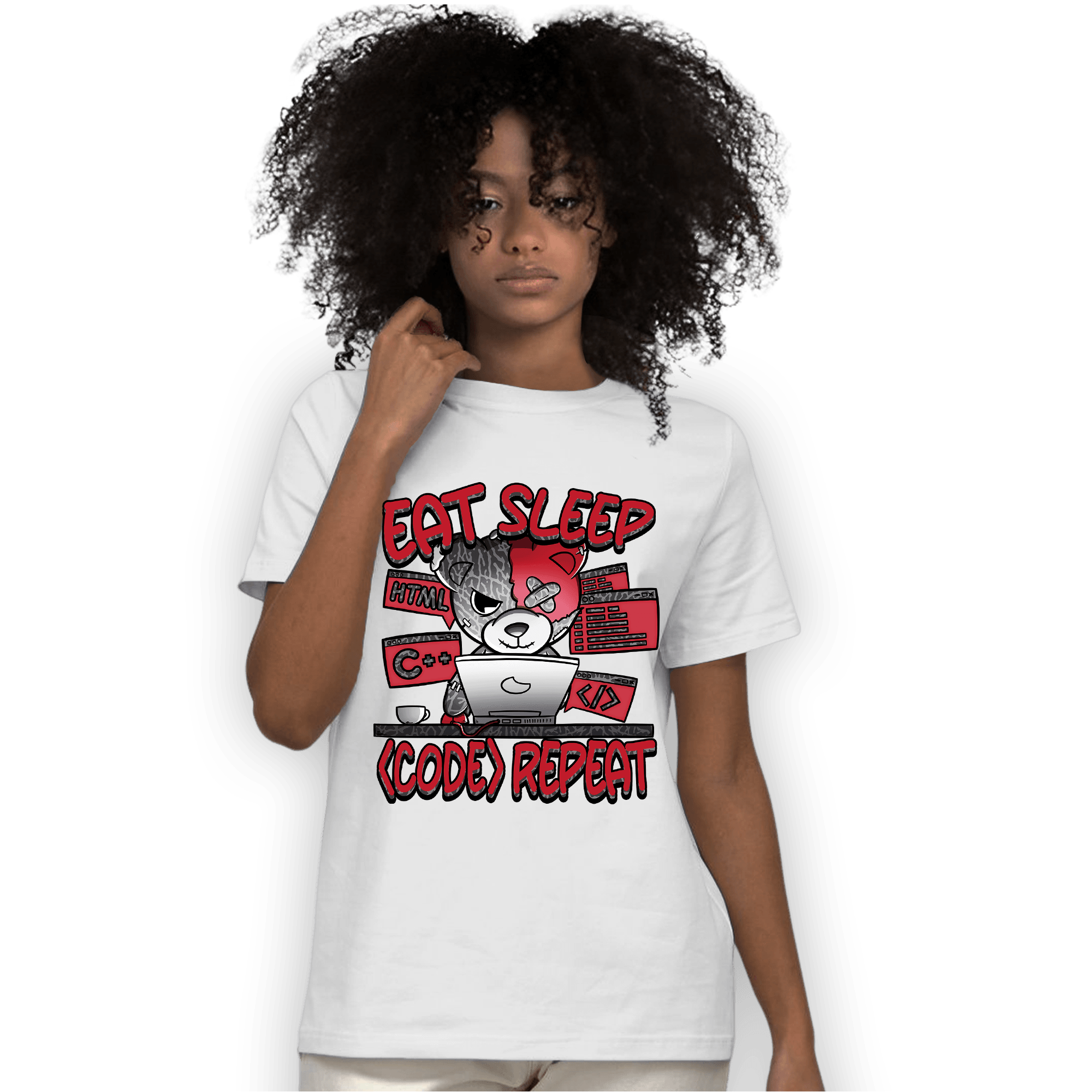 Spizike Low Bred T Shirt Match Eat Sleep Code BER - NastyJamz
