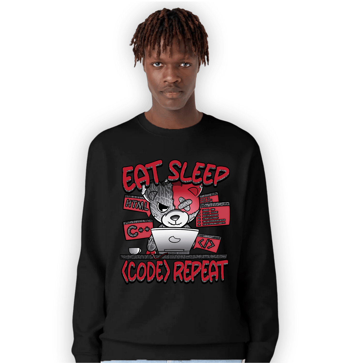Spizike Low Bred Sweatshirt Match Eat Sleep Code BER - NastyJamz