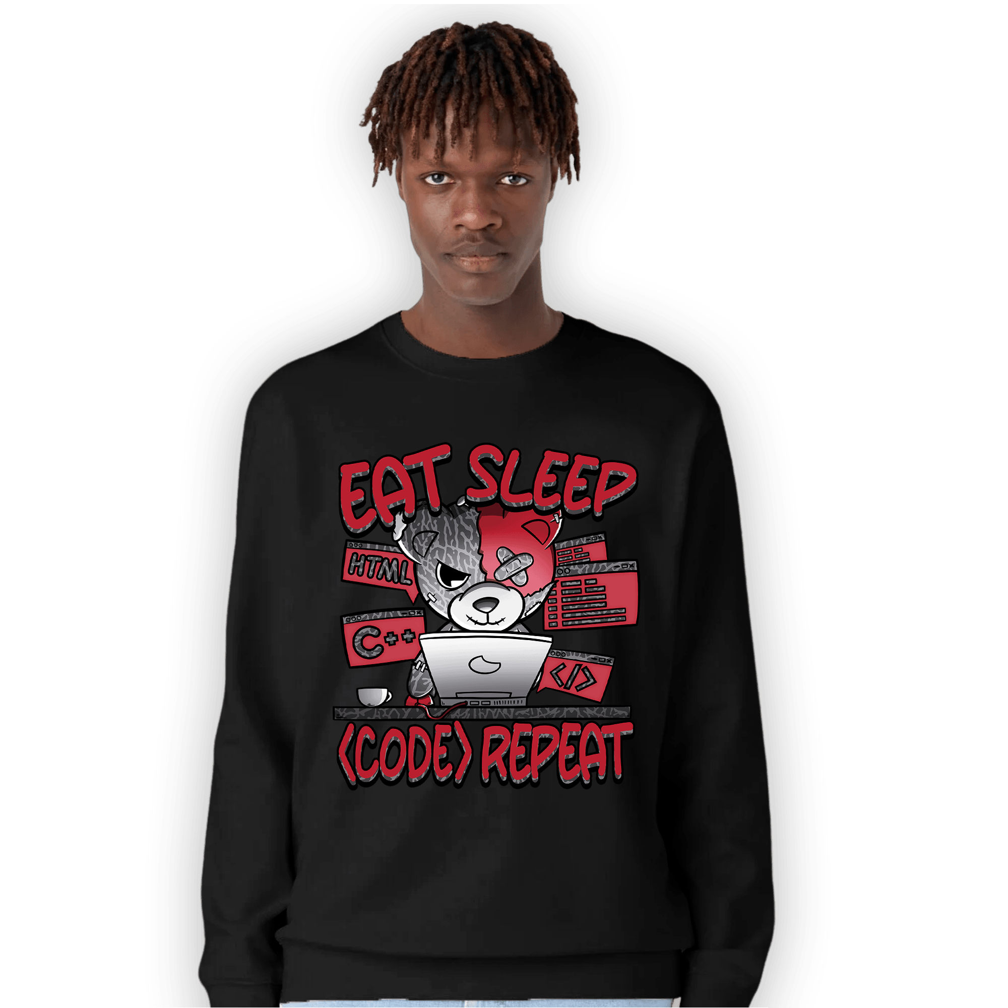 Spizike Low Bred Sweatshirt Match Eat Sleep Code BER - NastyJamz