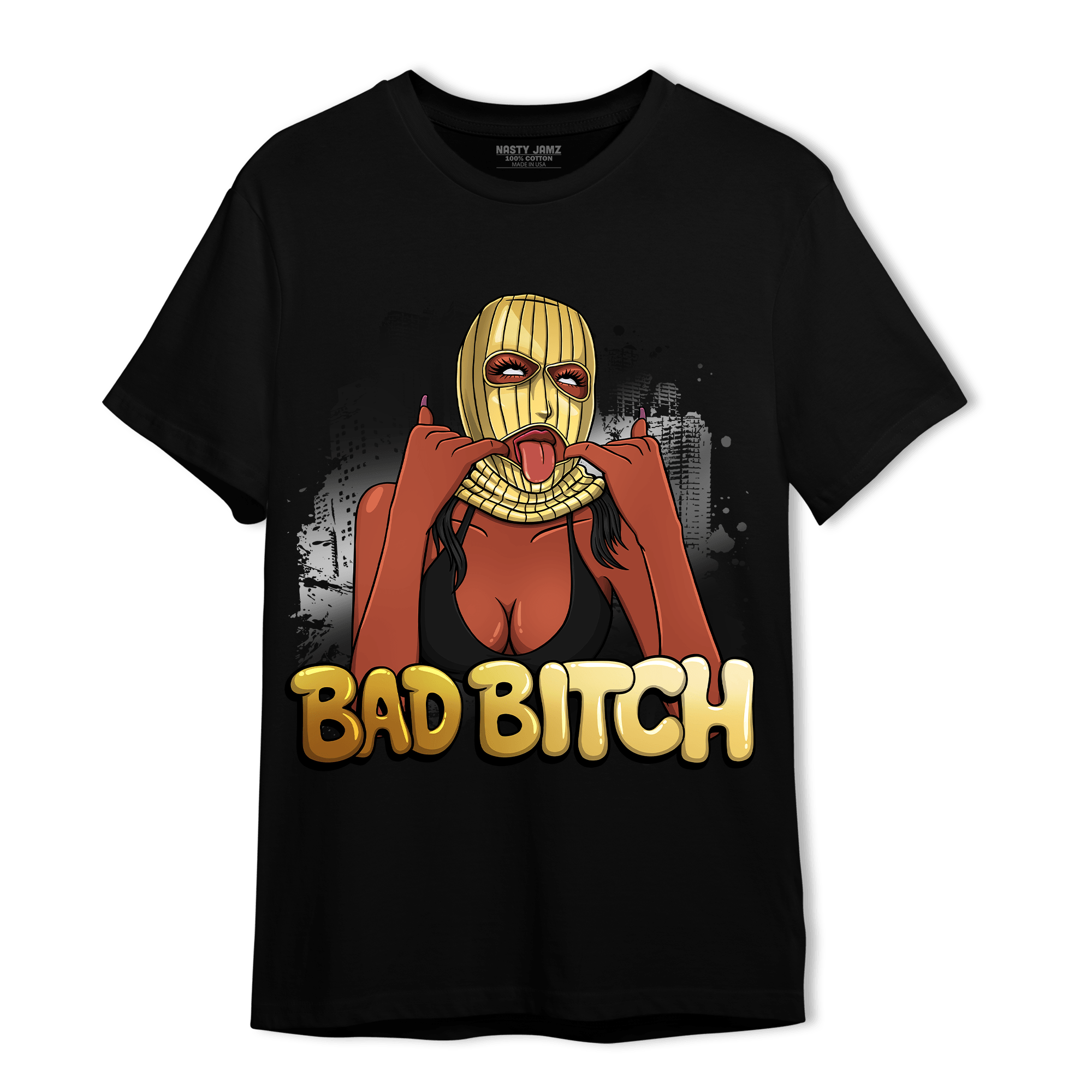 Mid SE Black Gold 1s T Shirt Match Gangster Bad Bitch - NastyJamz