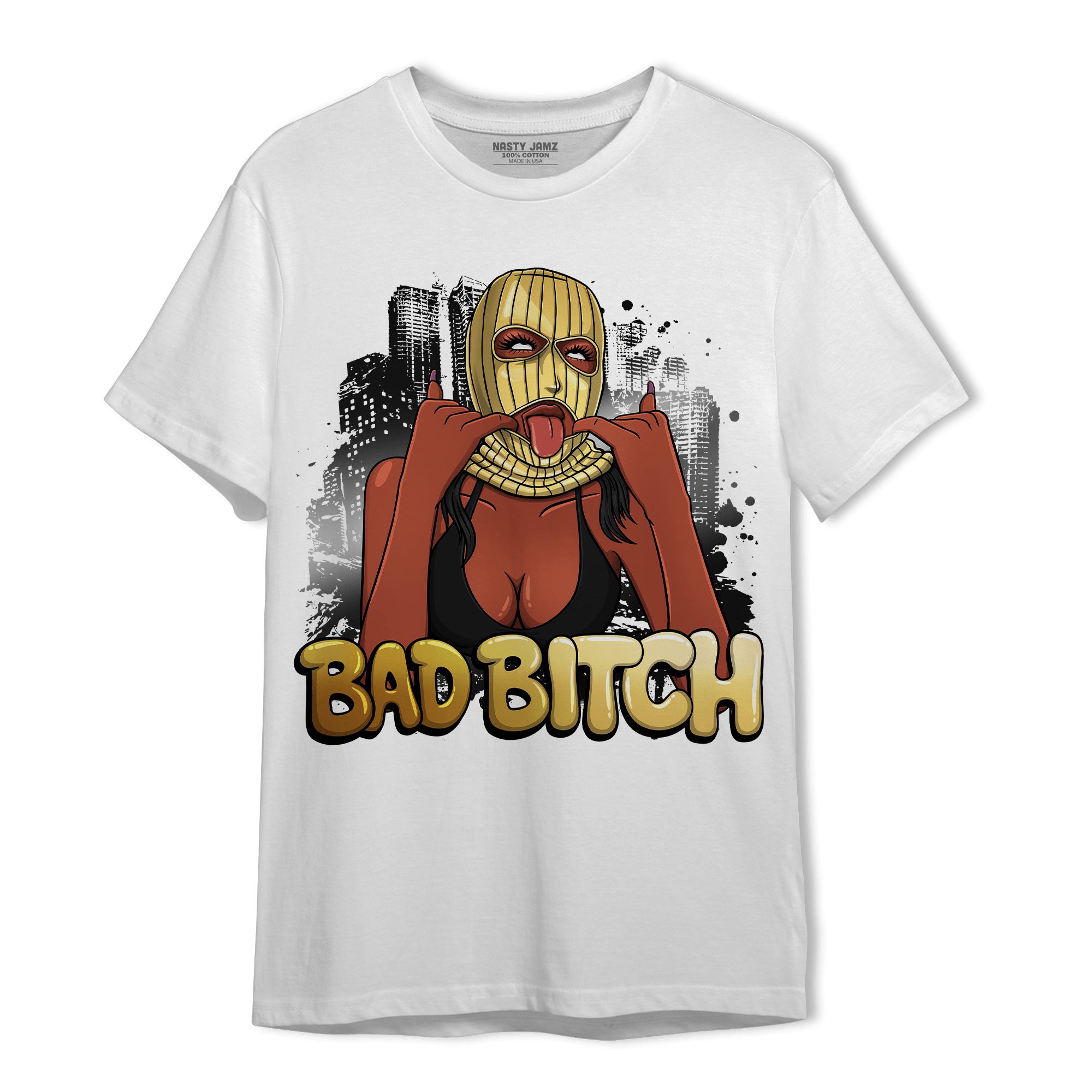 Mid SE Black Gold 1s T Shirt Match Gangster Bad Bitch - NastyJamz