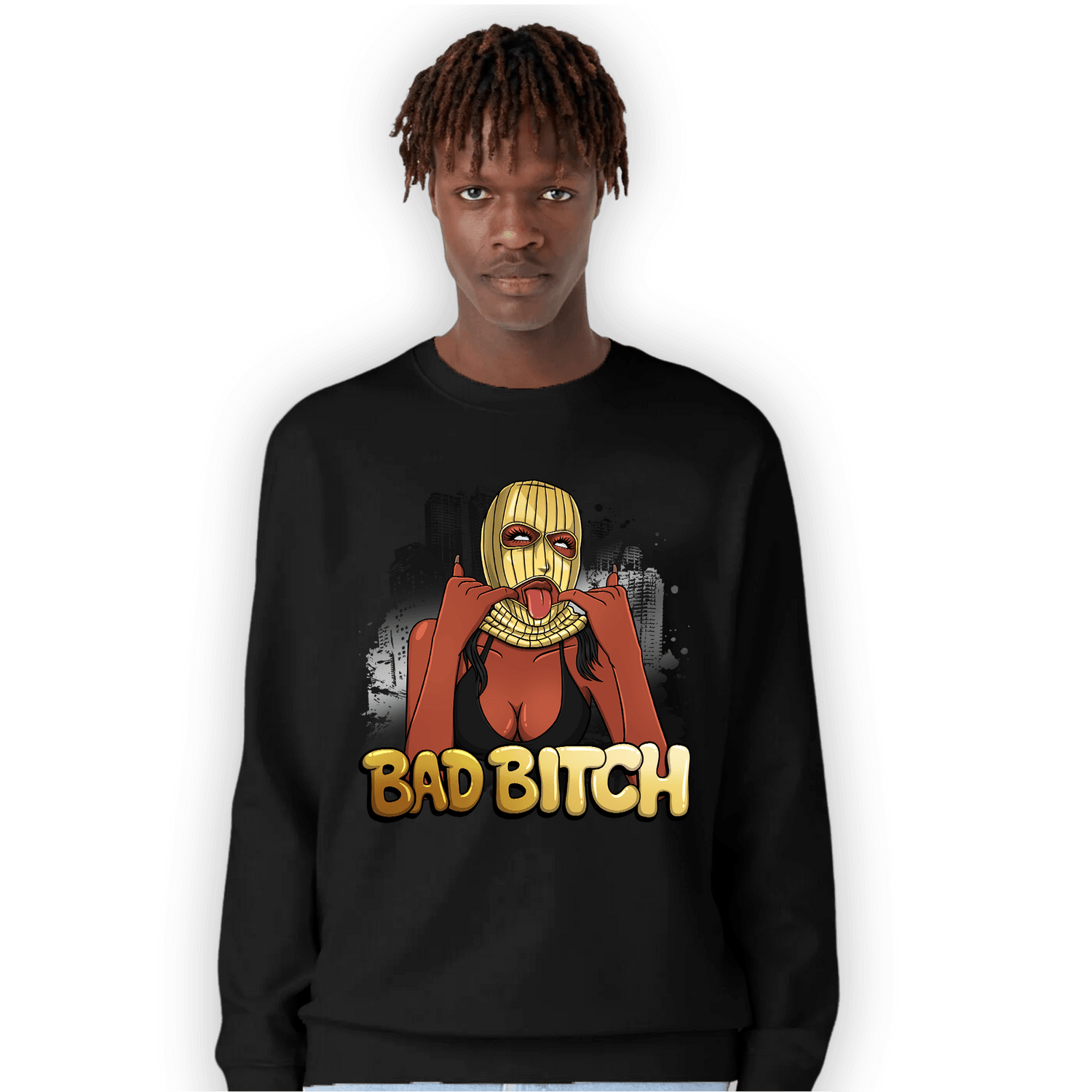 Mid SE Black Gold 1s Sweatshirt Match Gangster Bad Bitch - NastyJamz