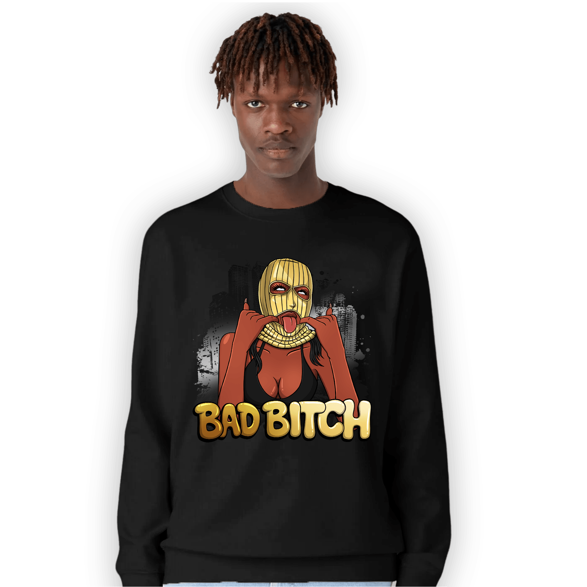 Mid SE Black Gold 1s Sweatshirt Match Gangster Bad Bitch - NastyJamz