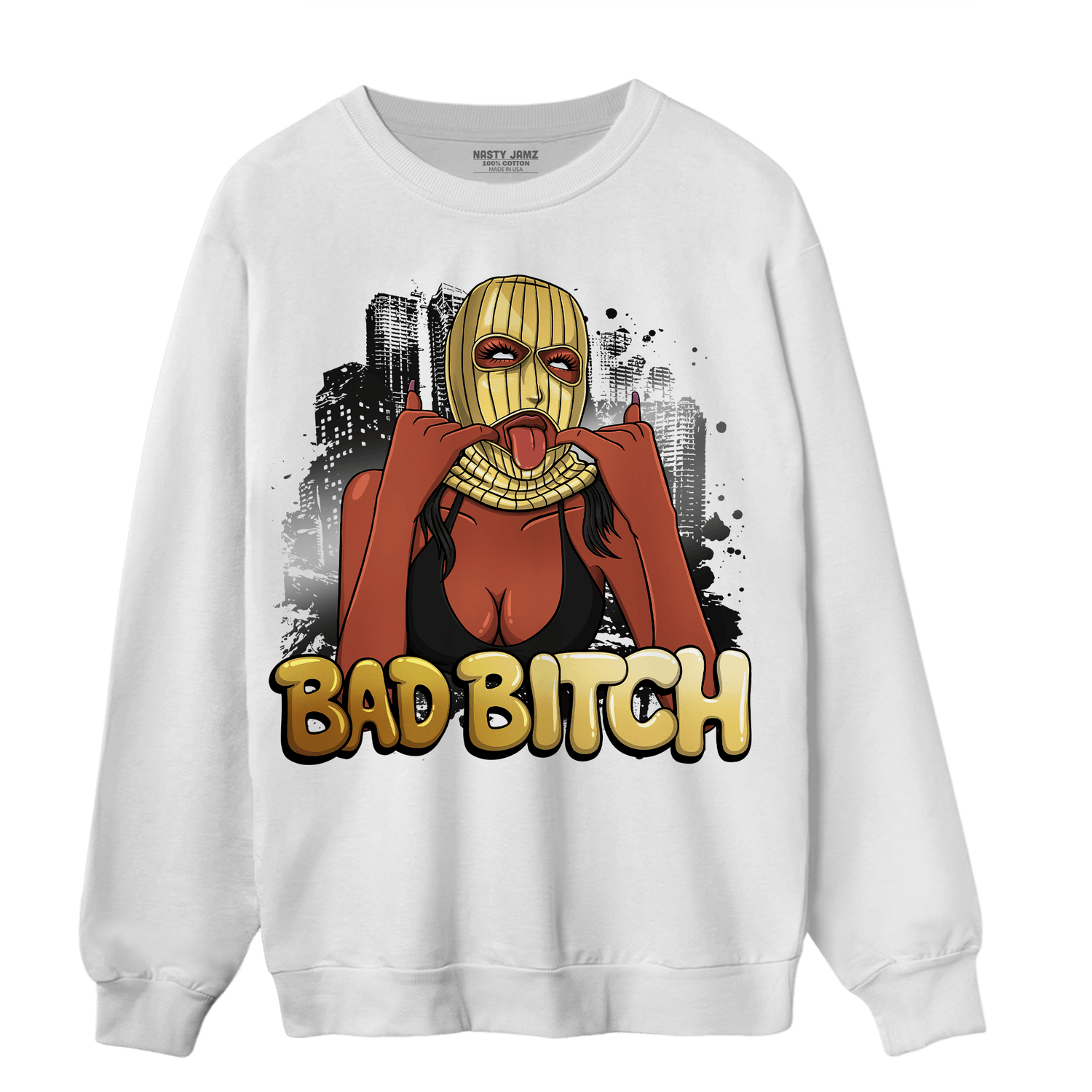 Mid SE Black Gold 1s Sweatshirt Match Gangster Bad Bitch - NastyJamz