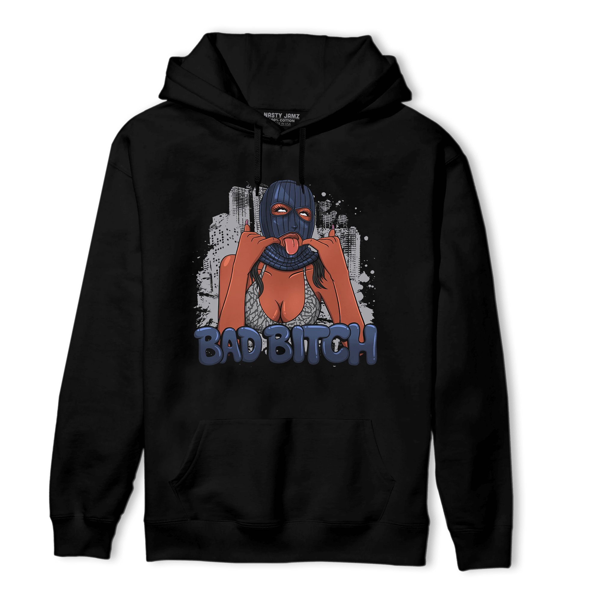 White Navy 3s Hoodie Match Gangster Bad Bitch - NastyJamz