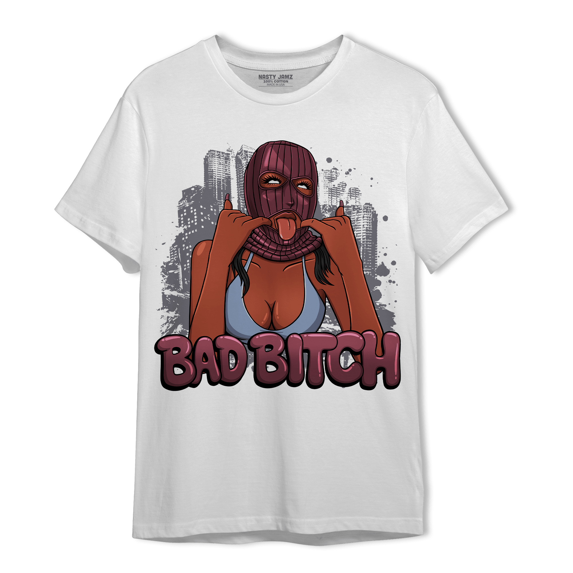 Burgundy 5s T Shirt Match Gangster Bad Bitch - NastyJamz