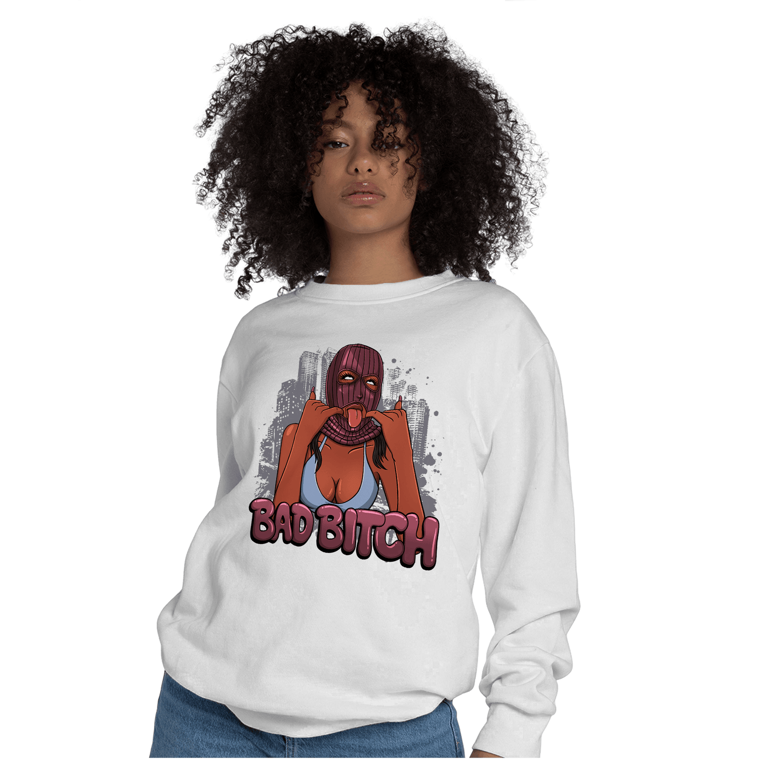 Burgundy 5s Sweatshirt Match Gangster Bad Bitch - NastyJamz