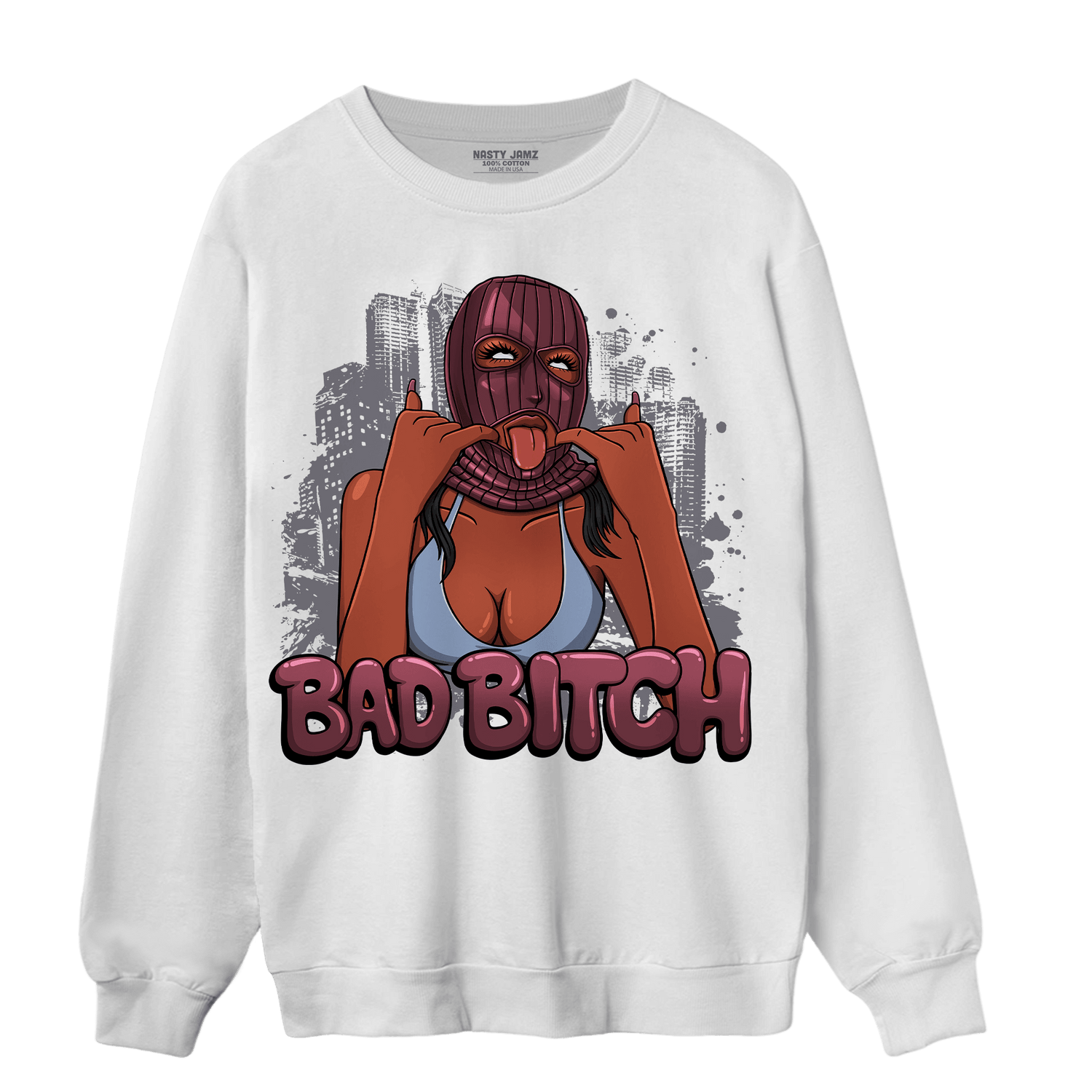 Burgundy 5s Sweatshirt Match Gangster Bad Bitch - NastyJamz