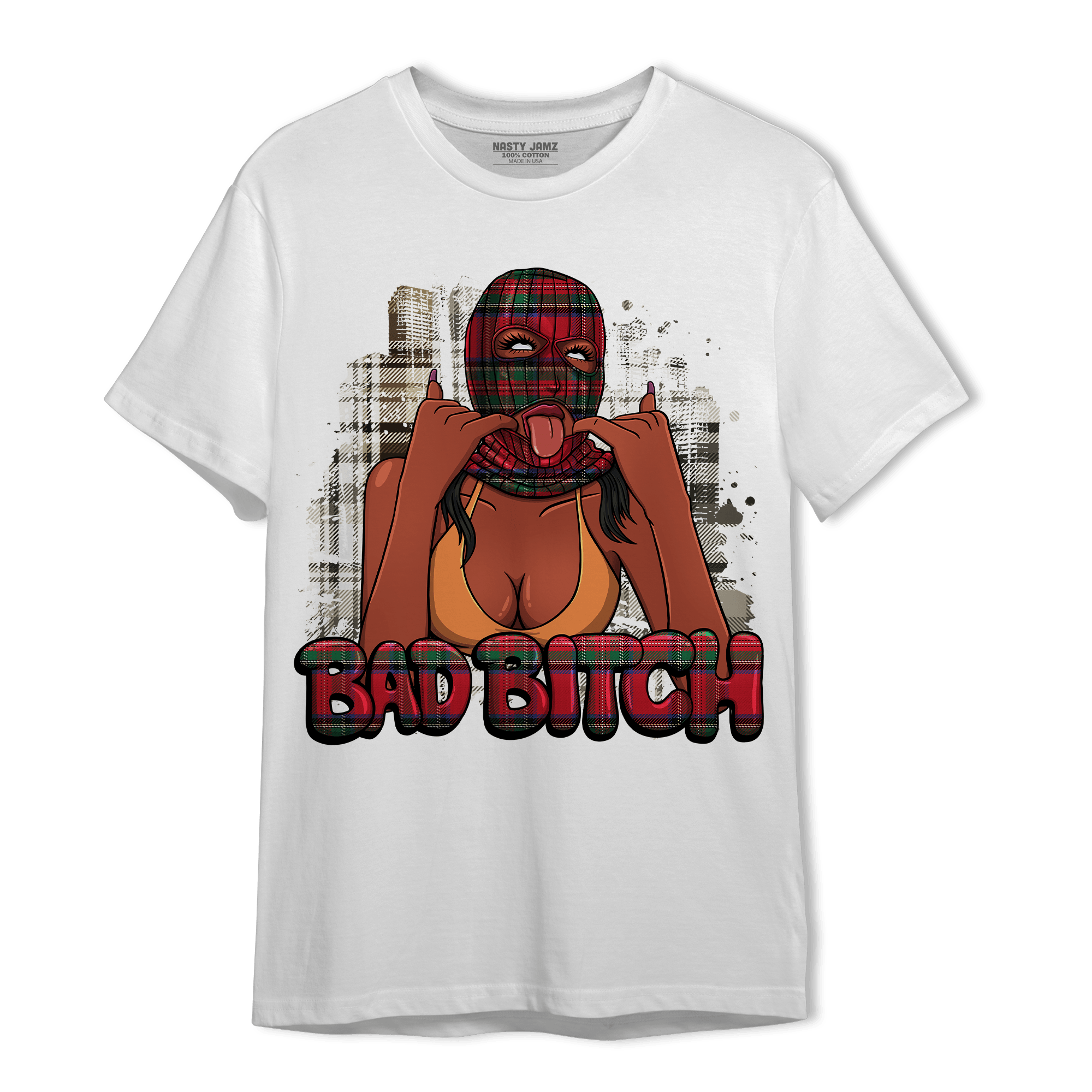 Plaid 5s T Shirt Match Gangster Bad Bitch - NastyJamz