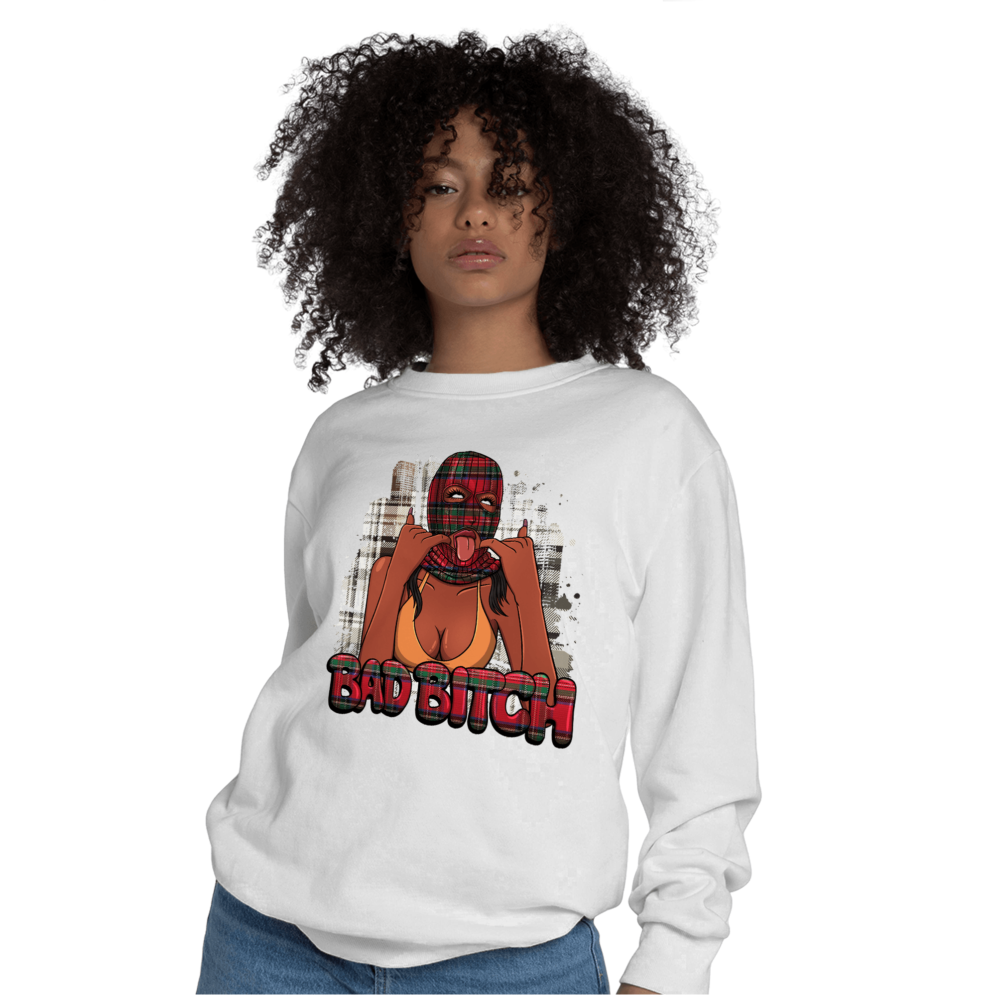 Plaid 5s Sweatshirt Match Gangster Bad Bitch - NastyJamz