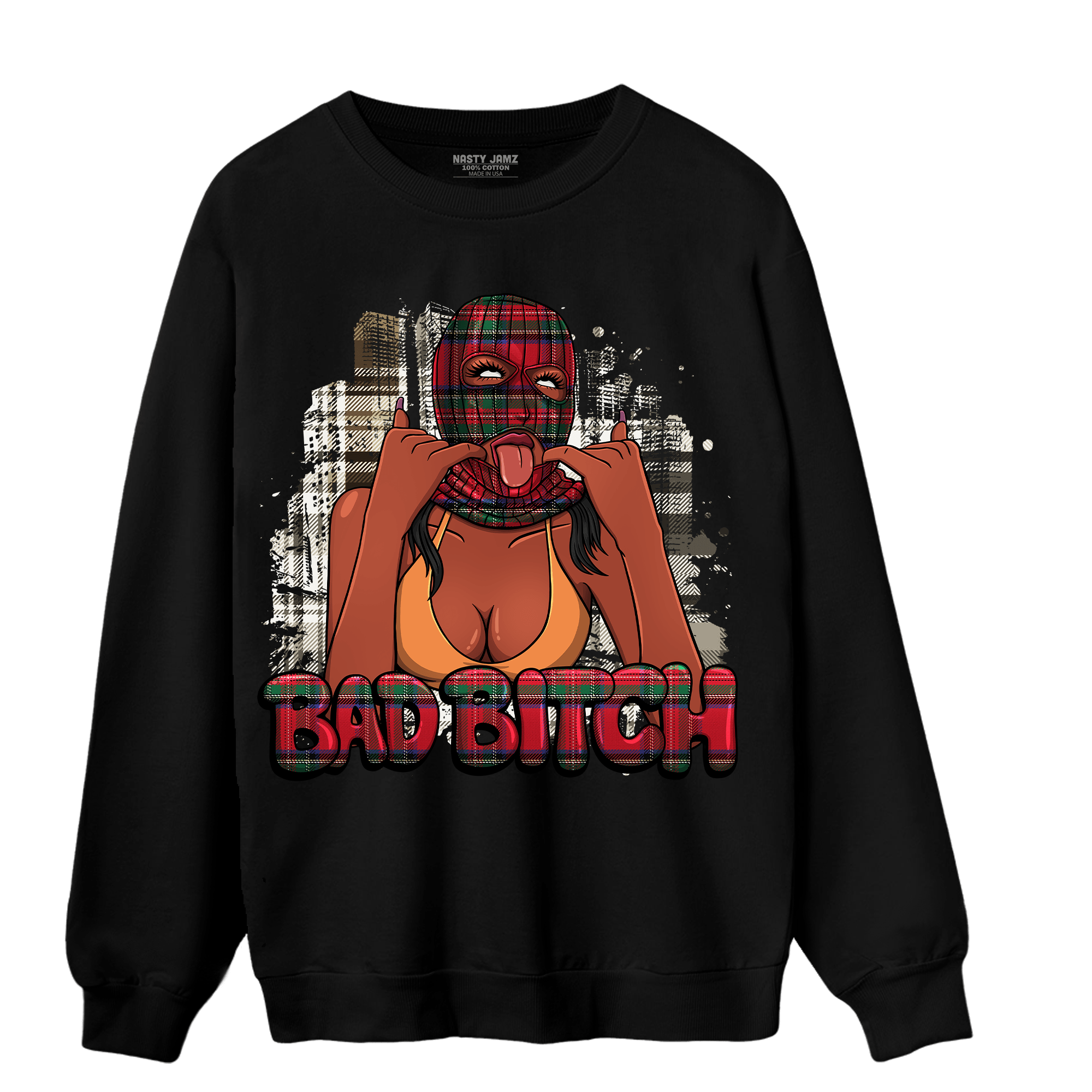 Plaid 5s Sweatshirt Match Gangster Bad Bitch - NastyJamz