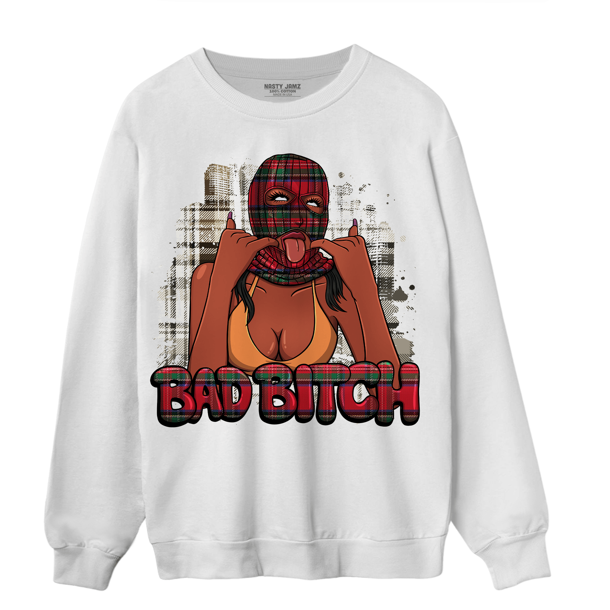 Plaid 5s Sweatshirt Match Gangster Bad Bitch - NastyJamz
