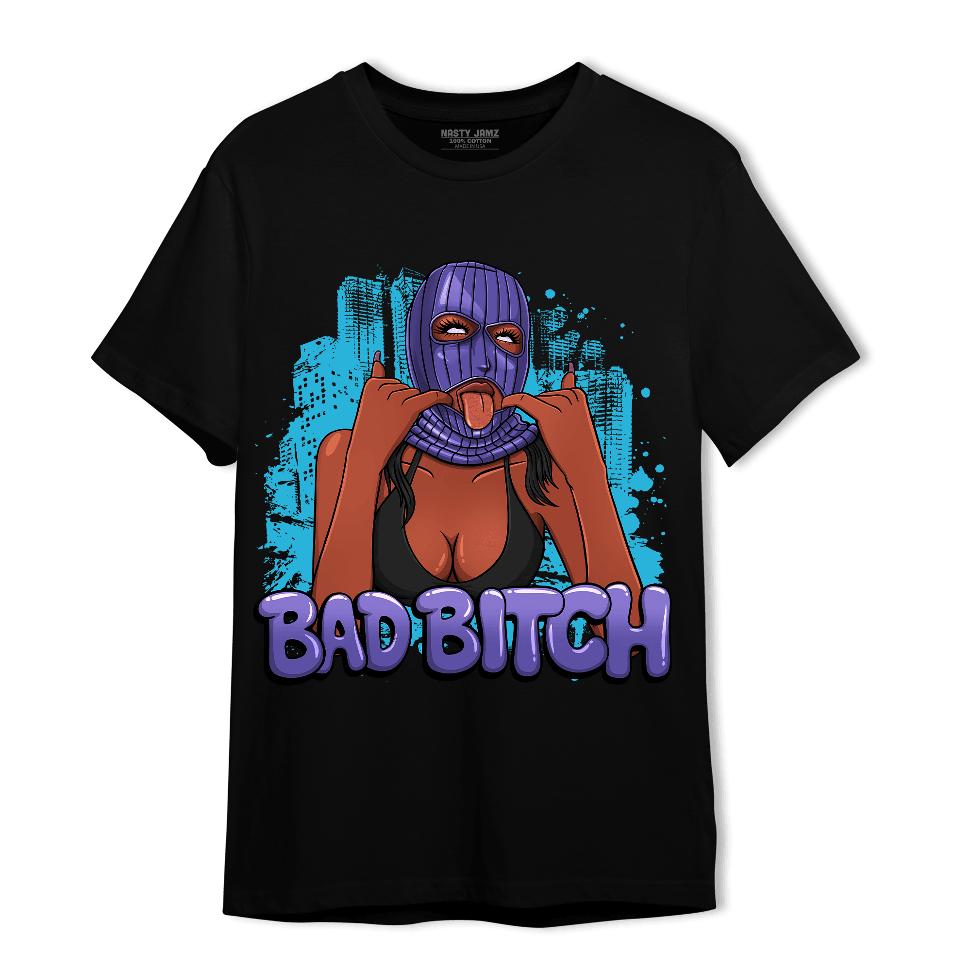 Aqua 6s T Shirt Match Gangster Bad Bitch - NastyJamz
