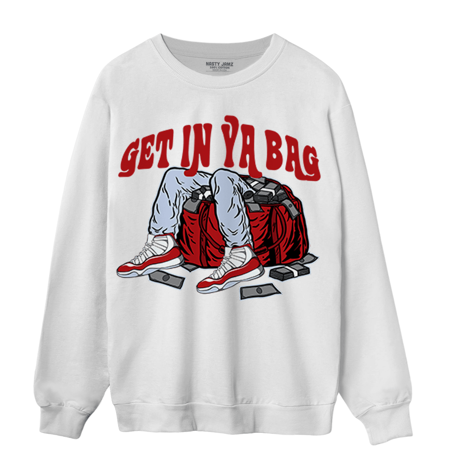 Cherry 11s Sweatshirt Match Get In Ya Bag - NastyJamz
