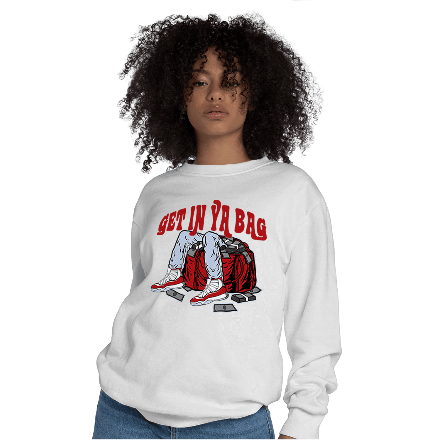 Cherry 11s Sweatshirt Match Get In Ya Bag - NastyJamz