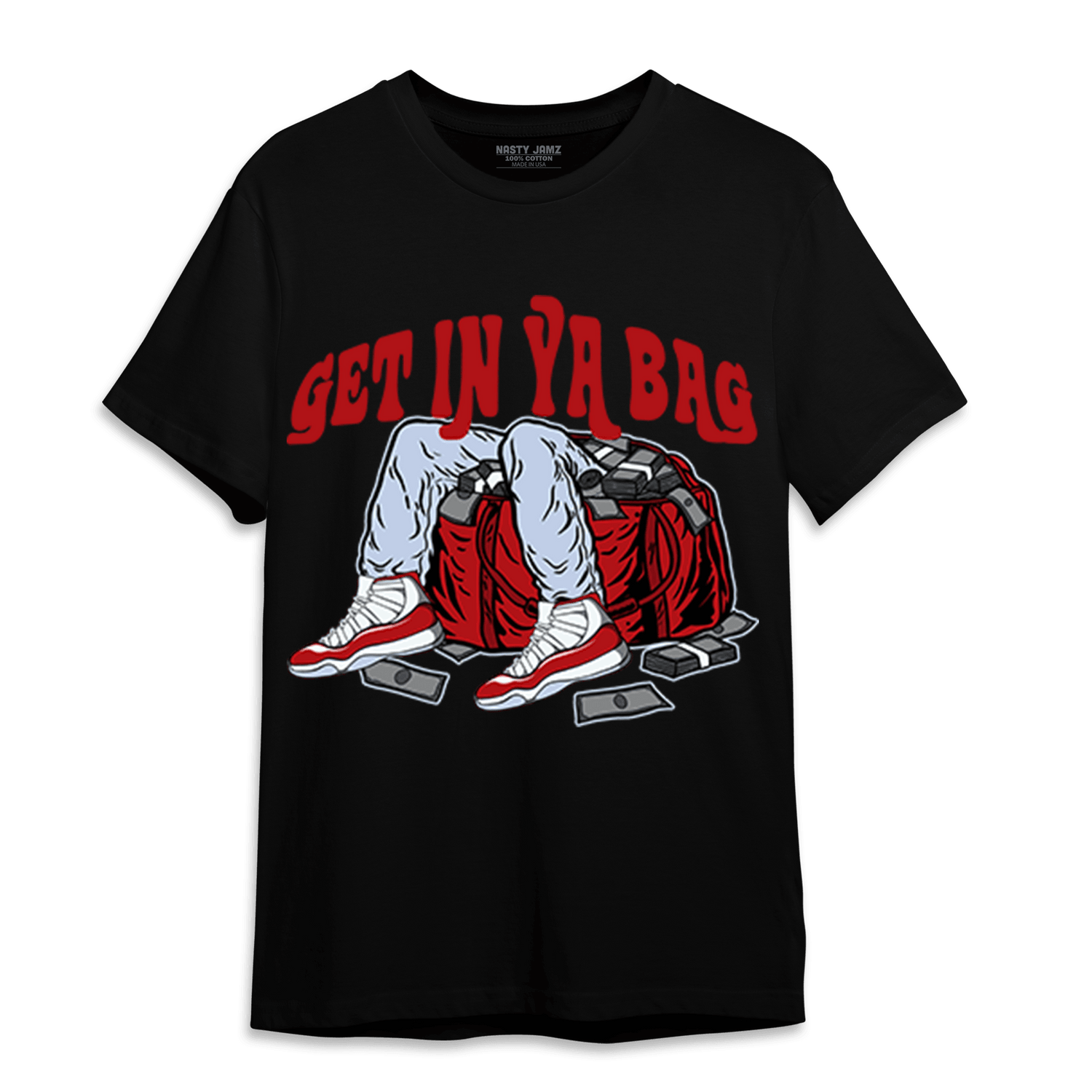 Cherry 11s T Shirt Match Get In Ya Bag - NastyJamz