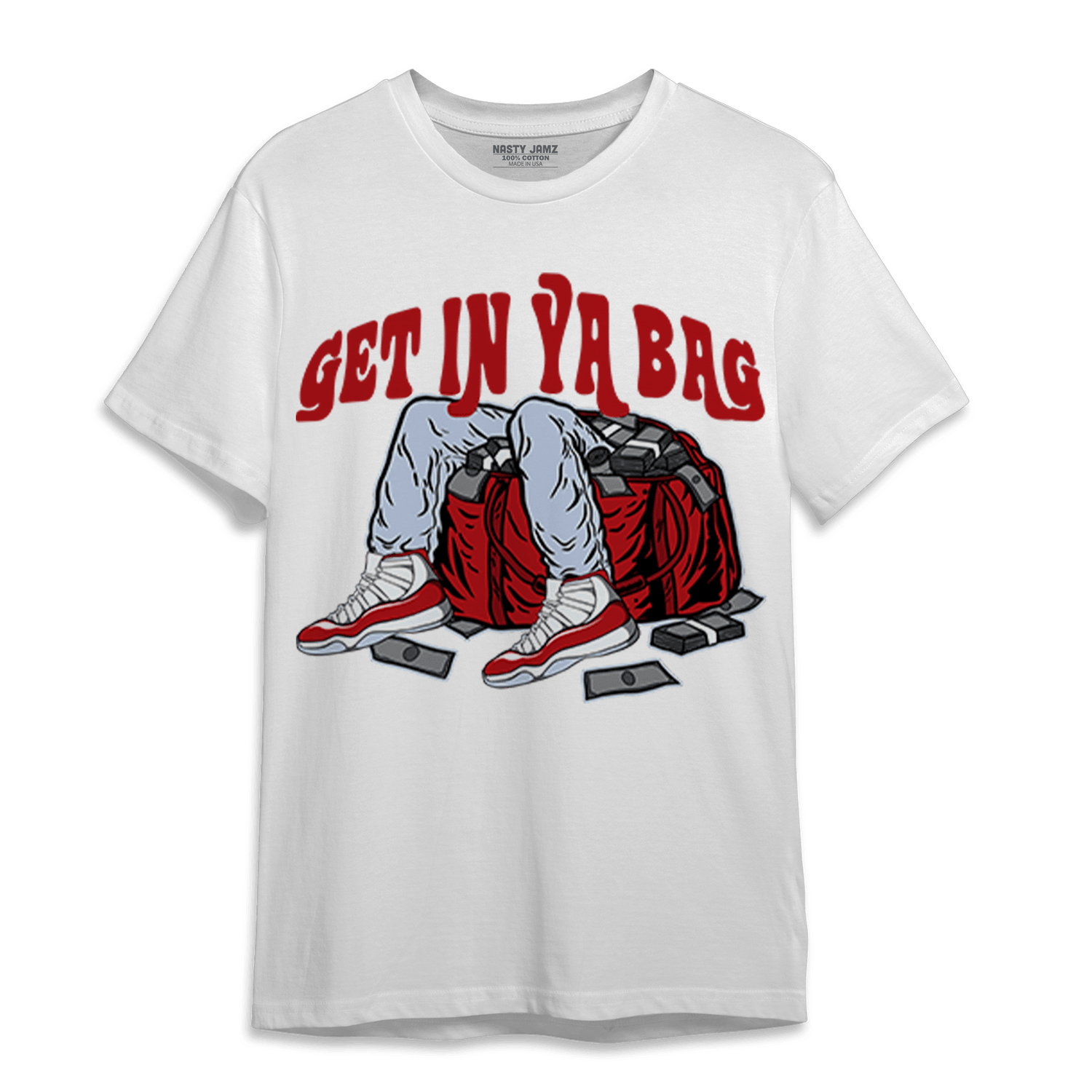 Cherry 11s T Shirt Match Get In Ya Bag - NastyJamz