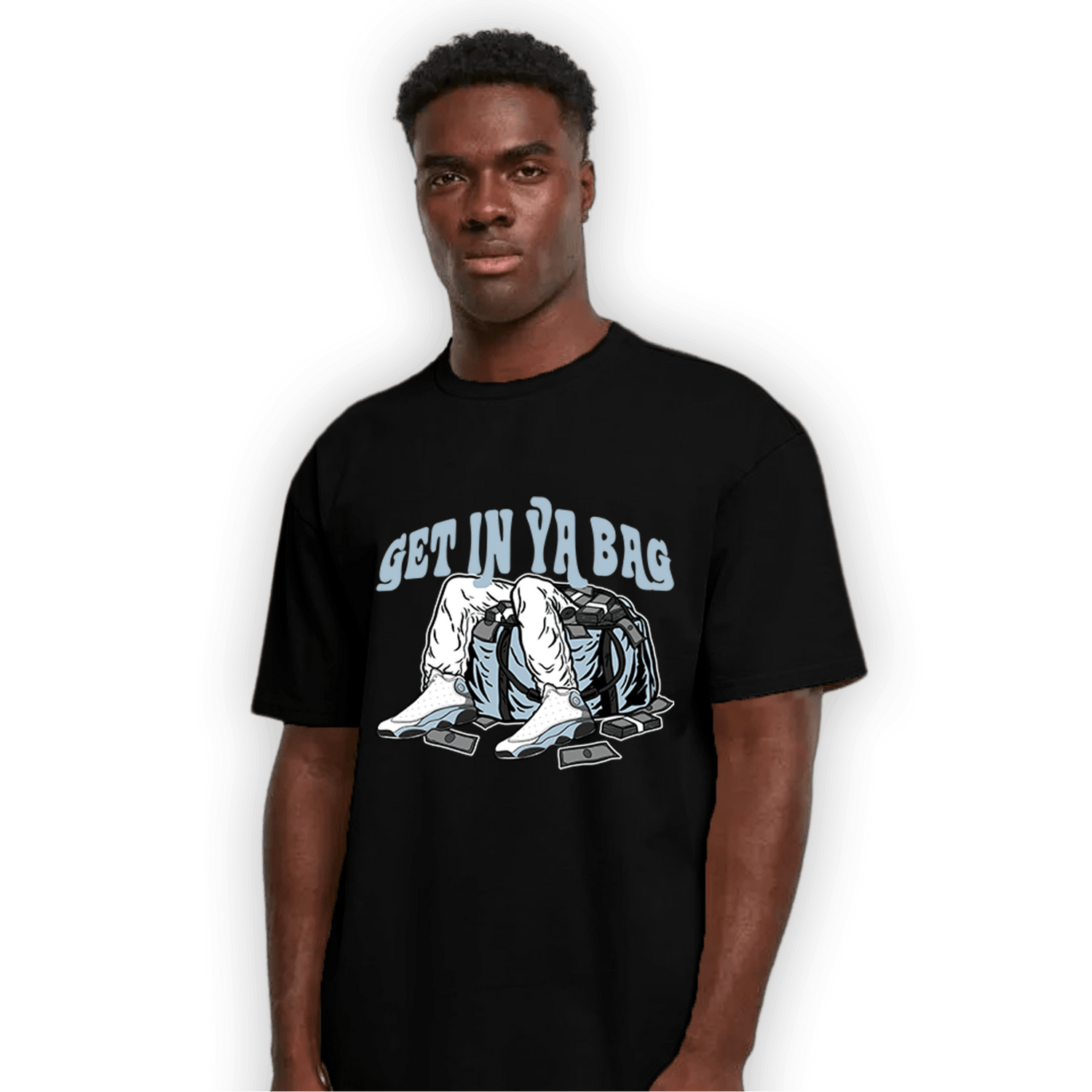 Blue Grey 13s T Shirt Match Get In Ya Bag - NastyJamz