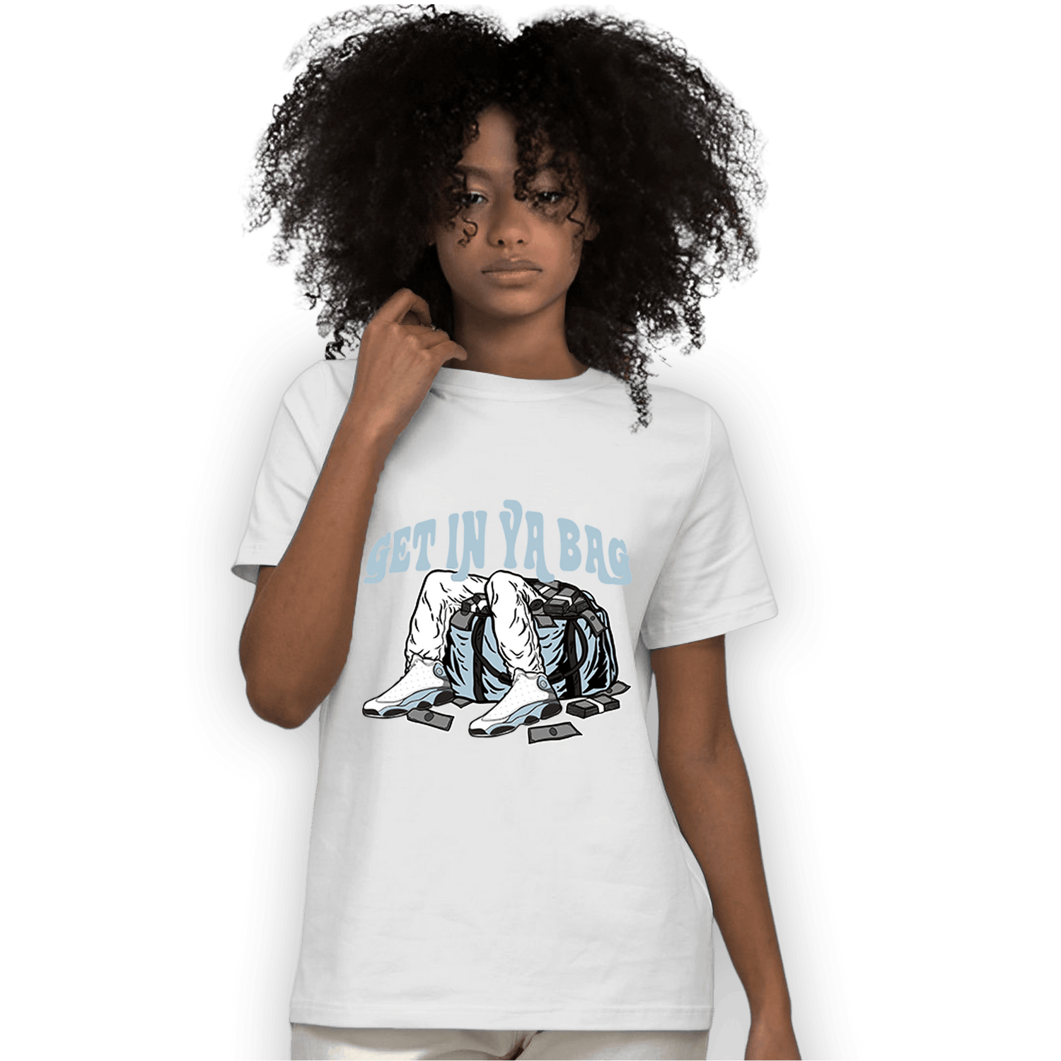 Blue Grey 13s T Shirt Match Get In Ya Bag - NastyJamz