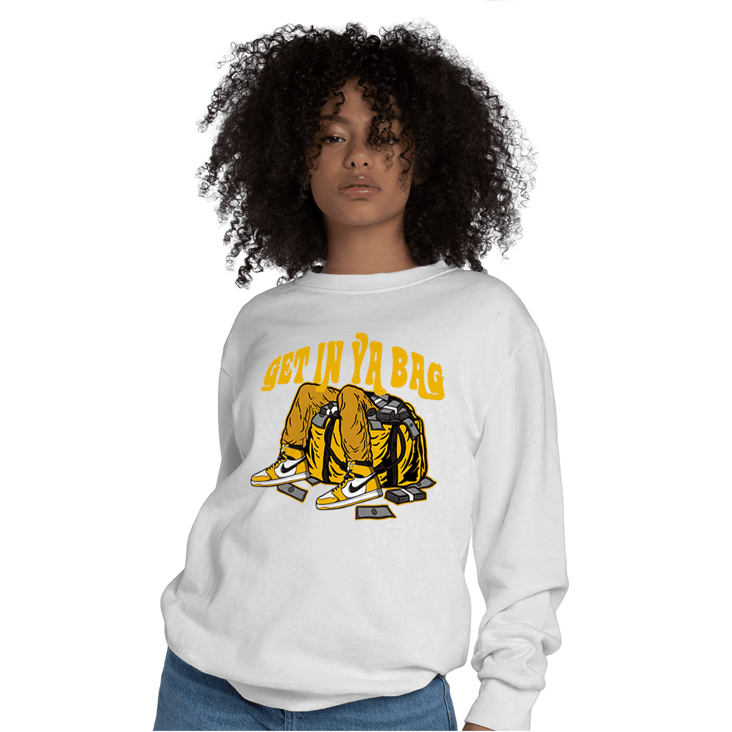Yellow Ochre 1s Sweatshirt Match Get In Ya Bag - NastyJamz