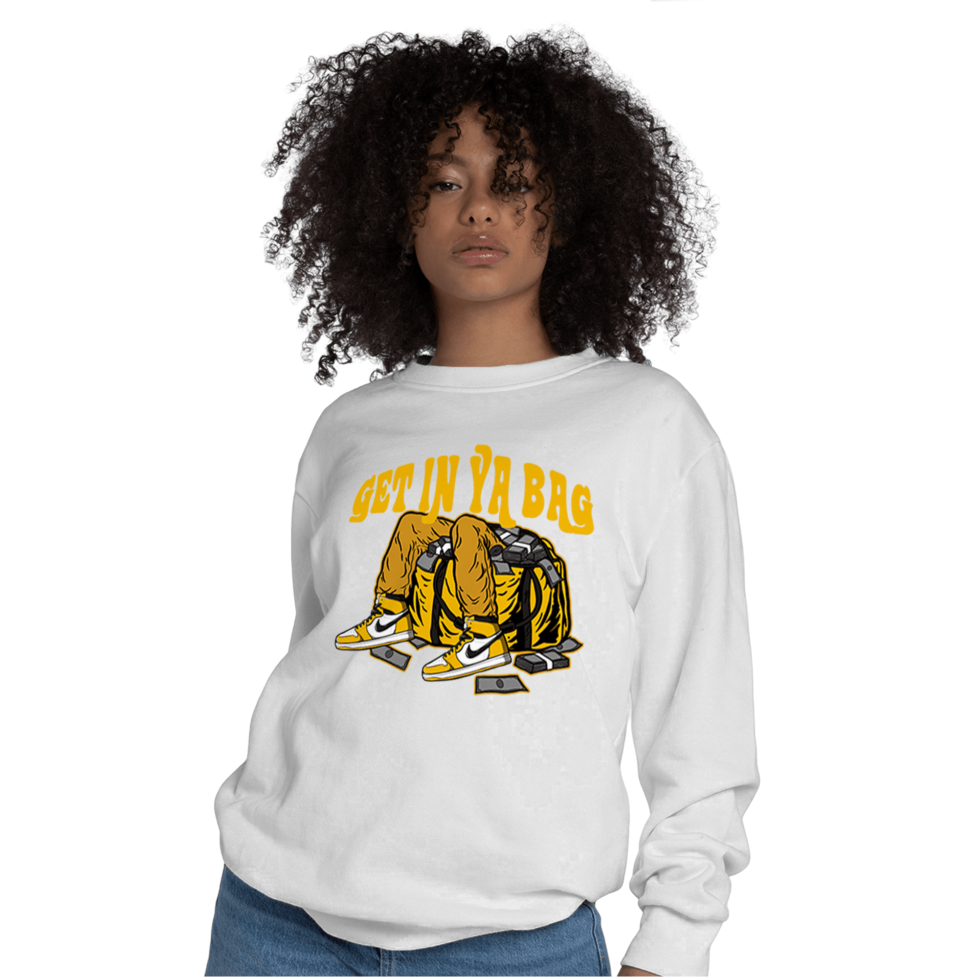 Yellow Ochre 1s Sweatshirt Match Get In Ya Bag - NastyJamz