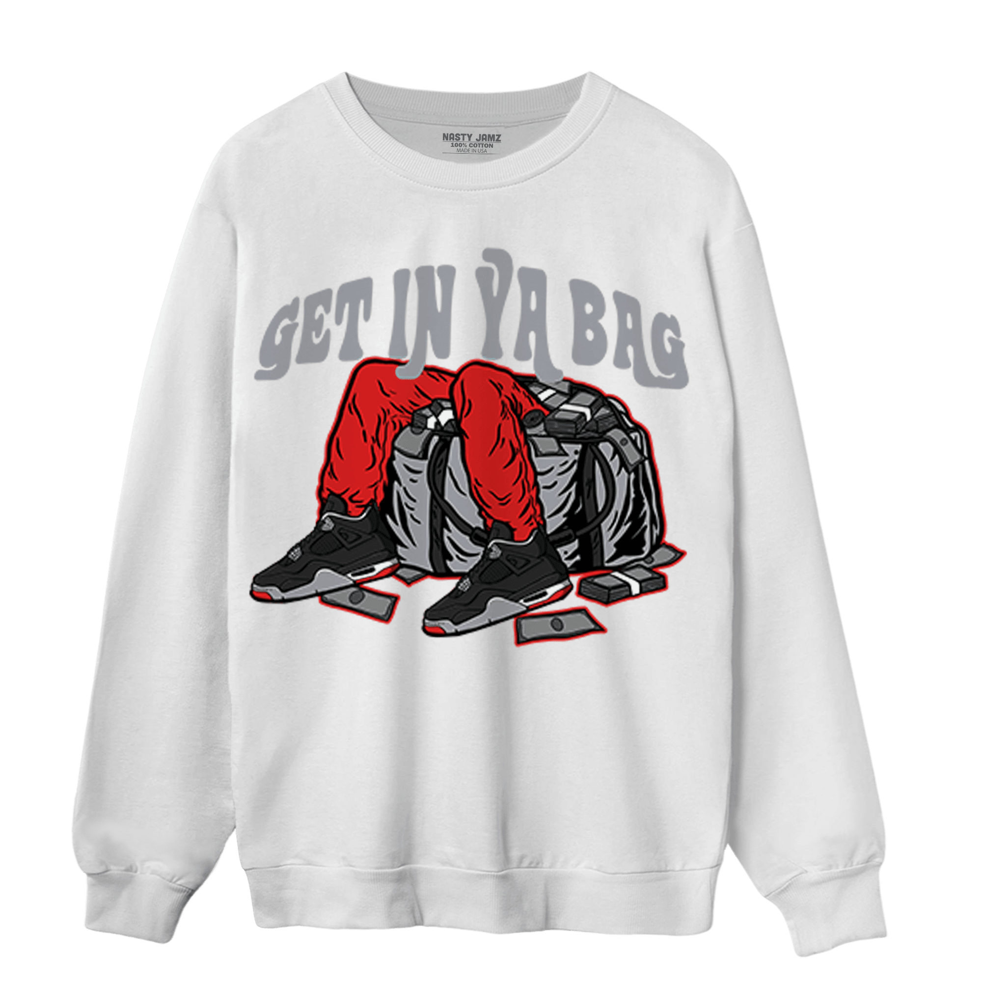 Bred Reimagined 4s Sweatshirt Match Get In Ya Bag - NastyJamz