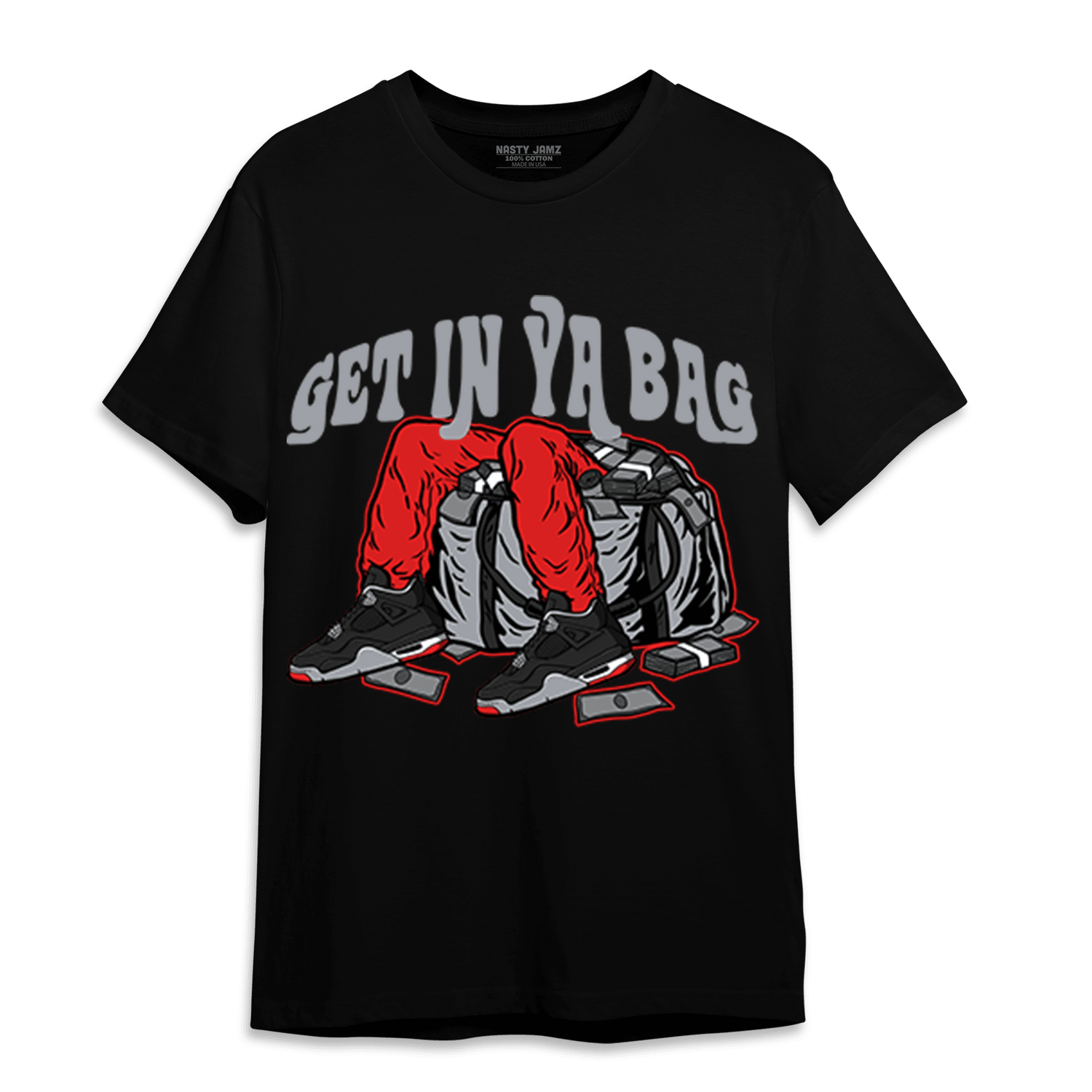 Bred Reimagined 4s T Shirt Match Get In Ya Bag - NastyJamz