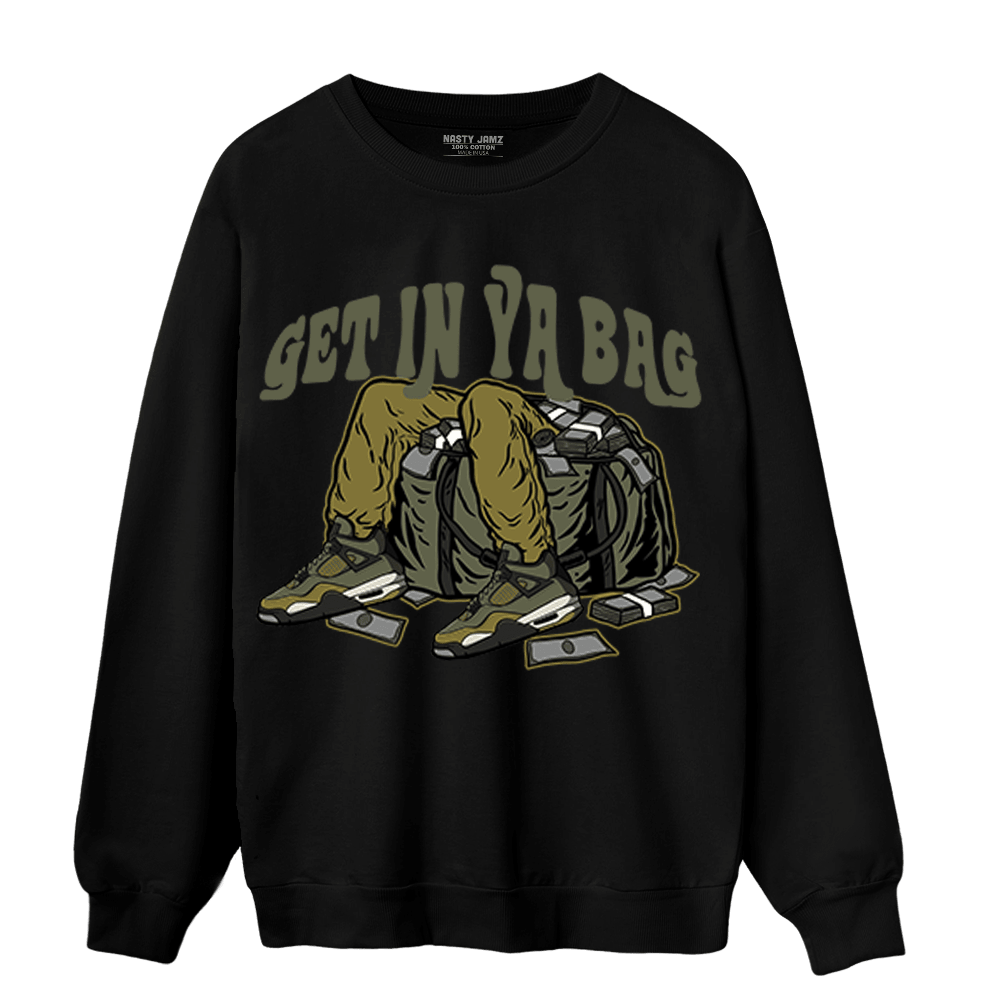 SE Craft Medium Olive 4s Sweatshirt Match Get In Ya Bag - NastyJamz