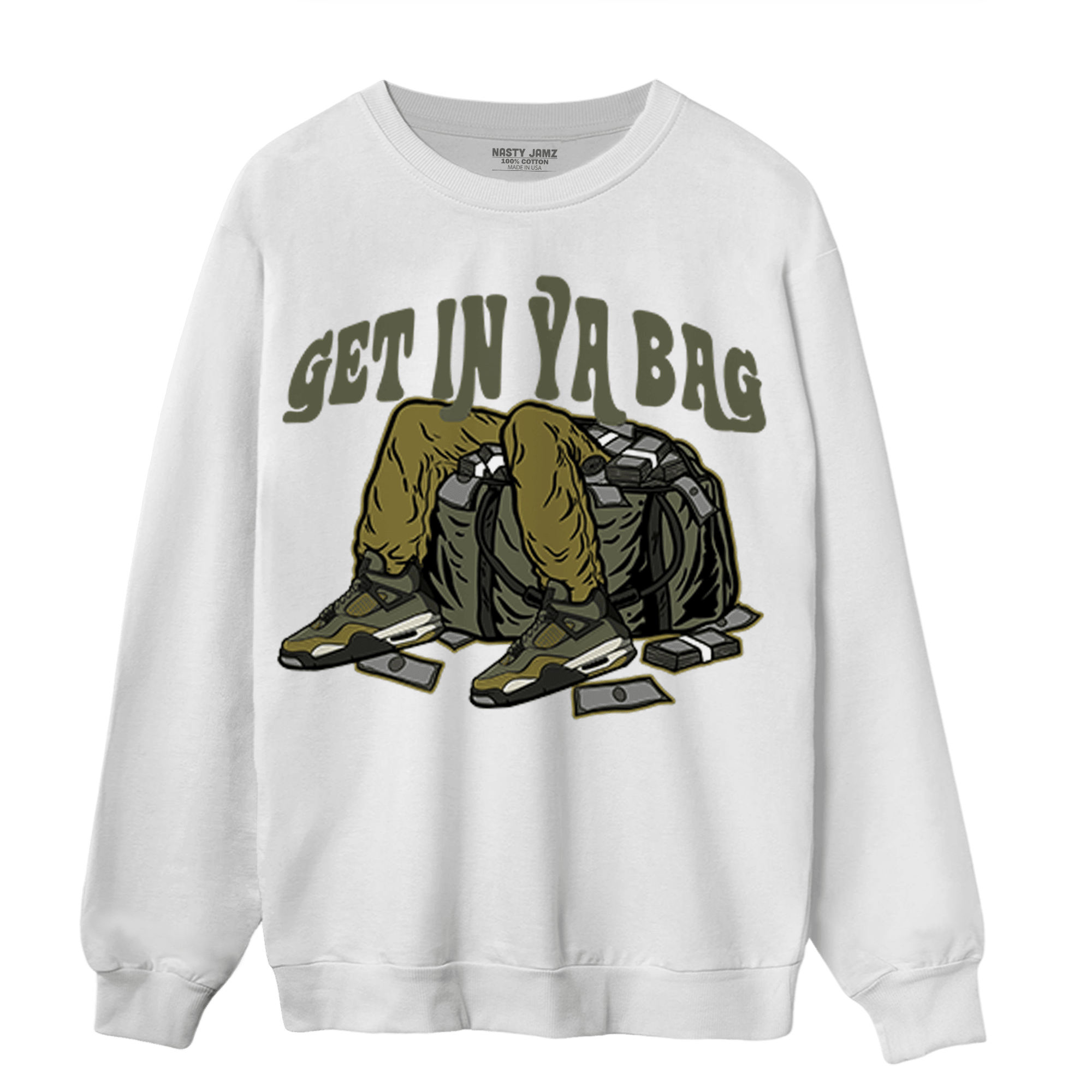 SE Craft Medium Olive 4s Sweatshirt Match Get In Ya Bag - NastyJamz