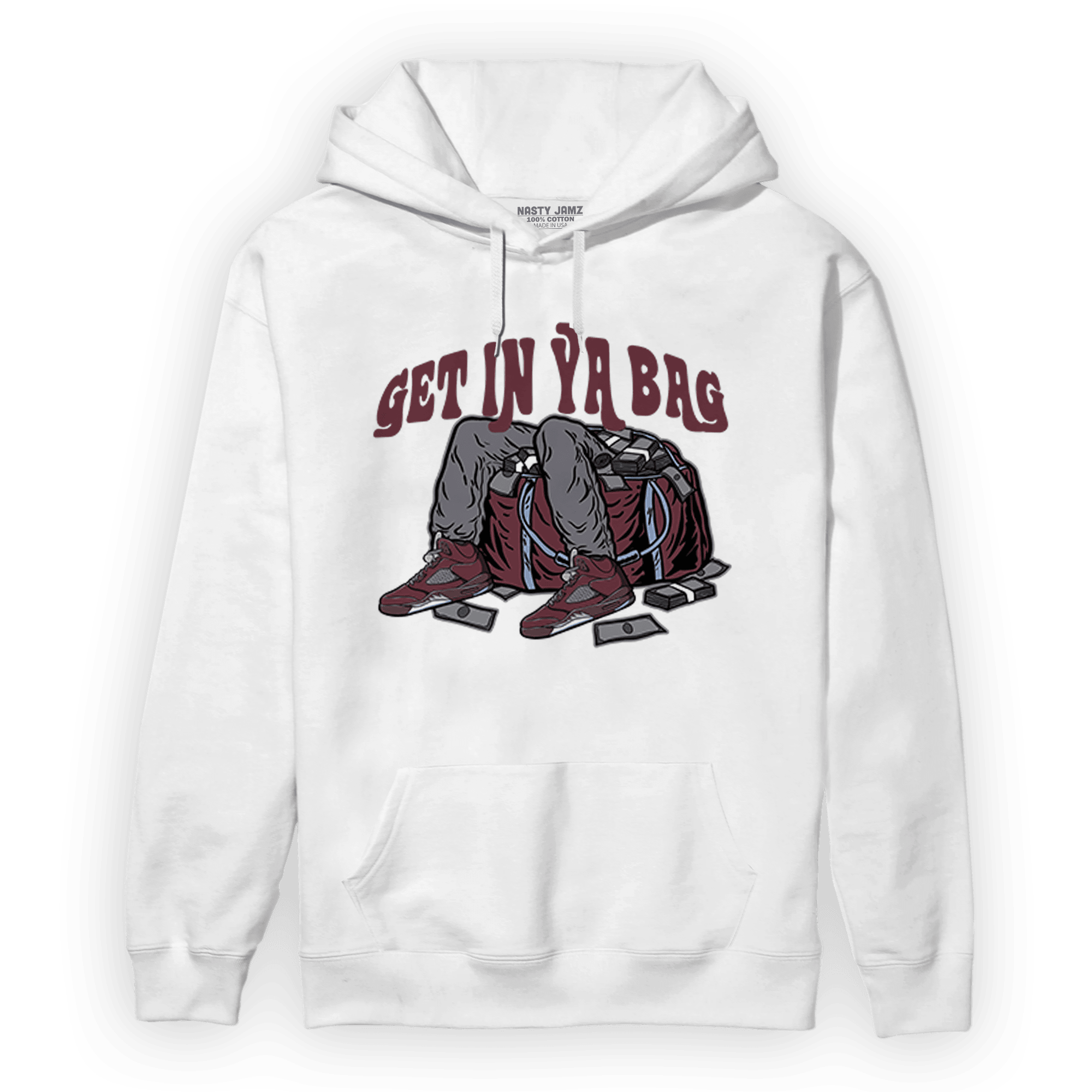 Burgundy 5s Hoodie Match Get In Ya Bag - NastyJamz