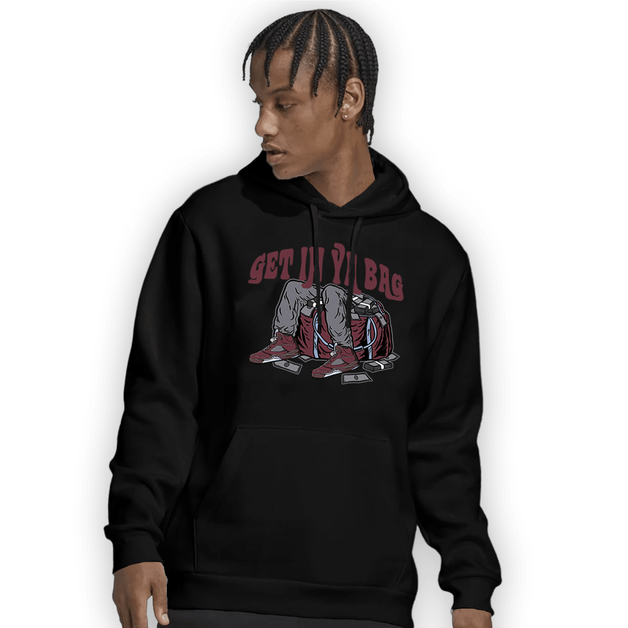 Burgundy 5s Hoodie Match Get In Ya Bag - NastyJamz