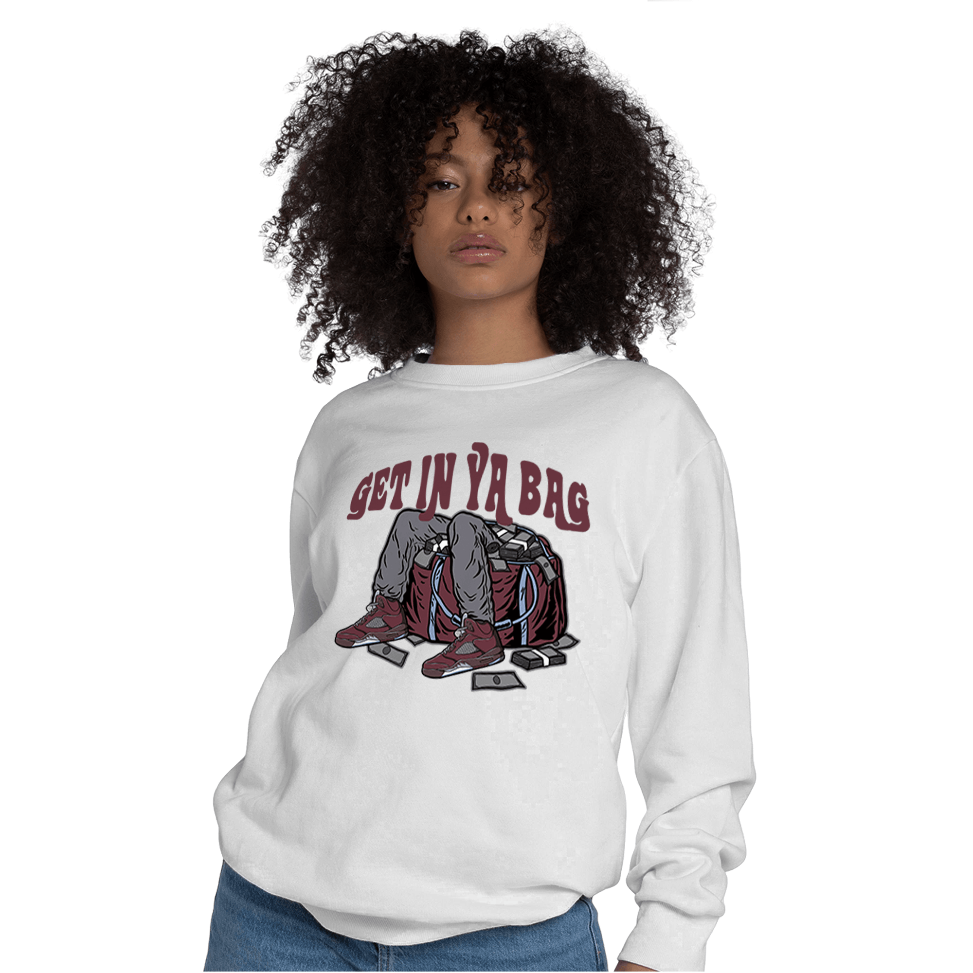 Burgundy 5s Sweatshirt Match Get In Ya Bag - NastyJamz