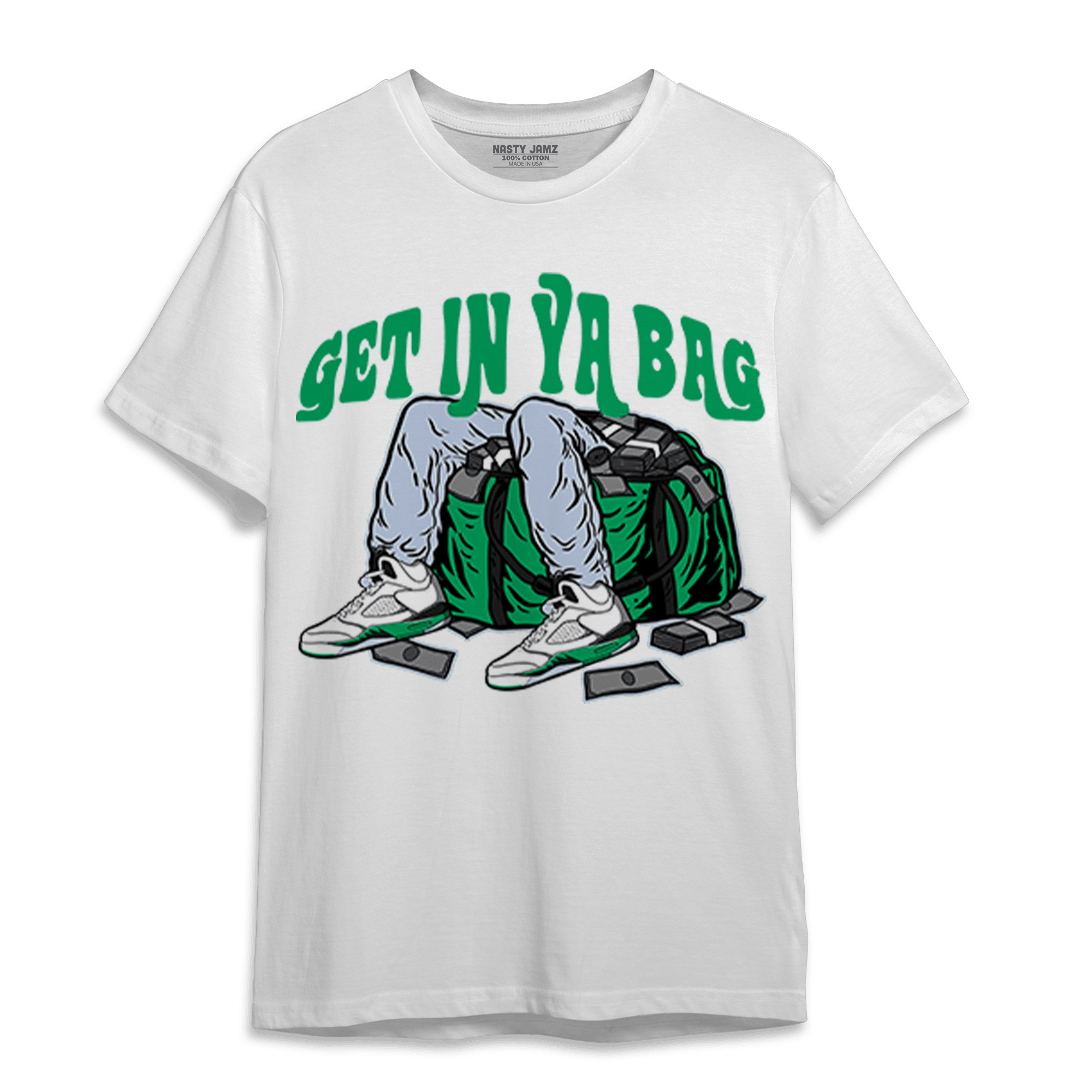 Lucky Green 5s T Shirt Match Get In Ya Bag - NastyJamz