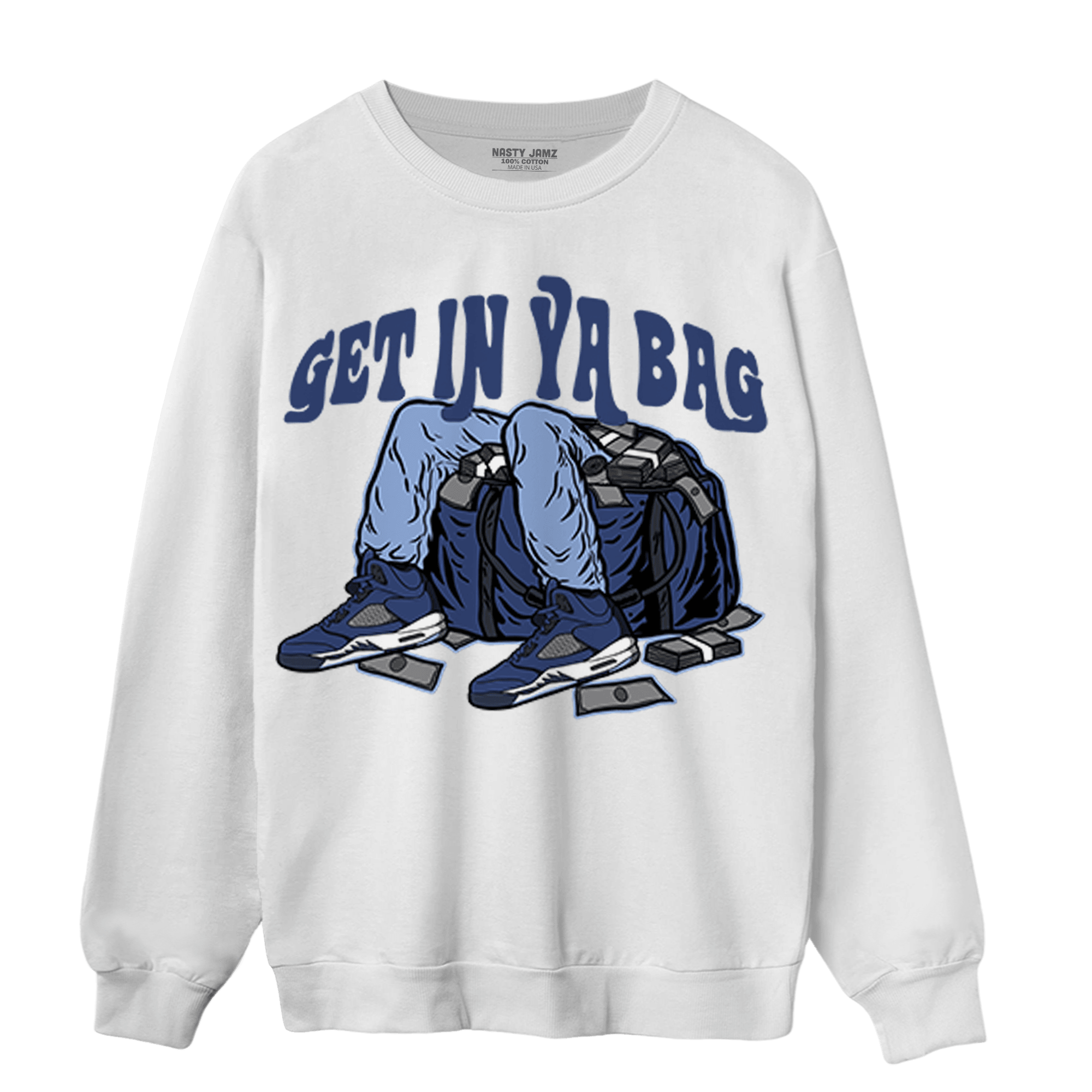Midnight Navy 5s Sweatshirt Match Get In Ya Bag - NastyJamz